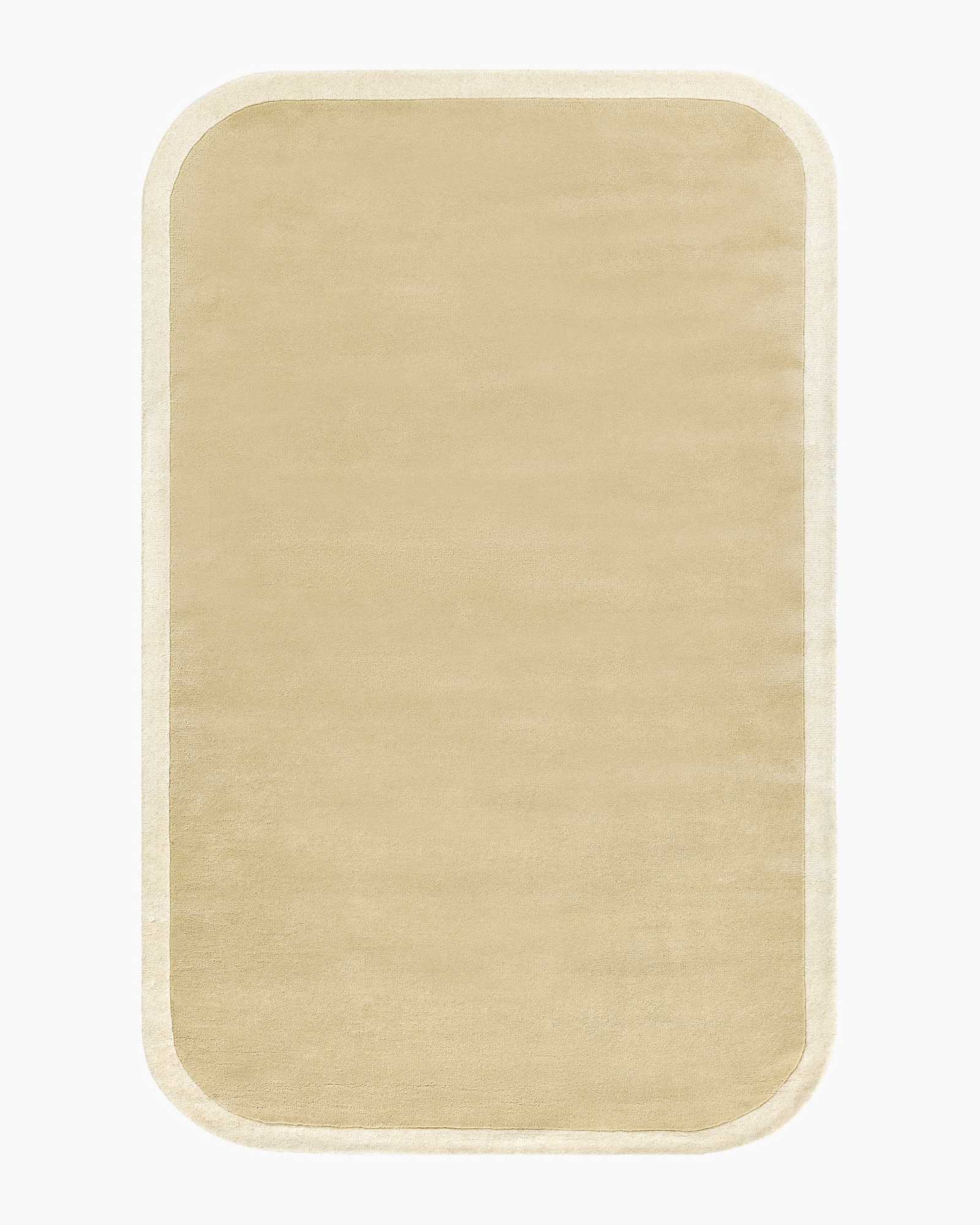 Beige Tapis contrasté tufté à la main à coins arrondis