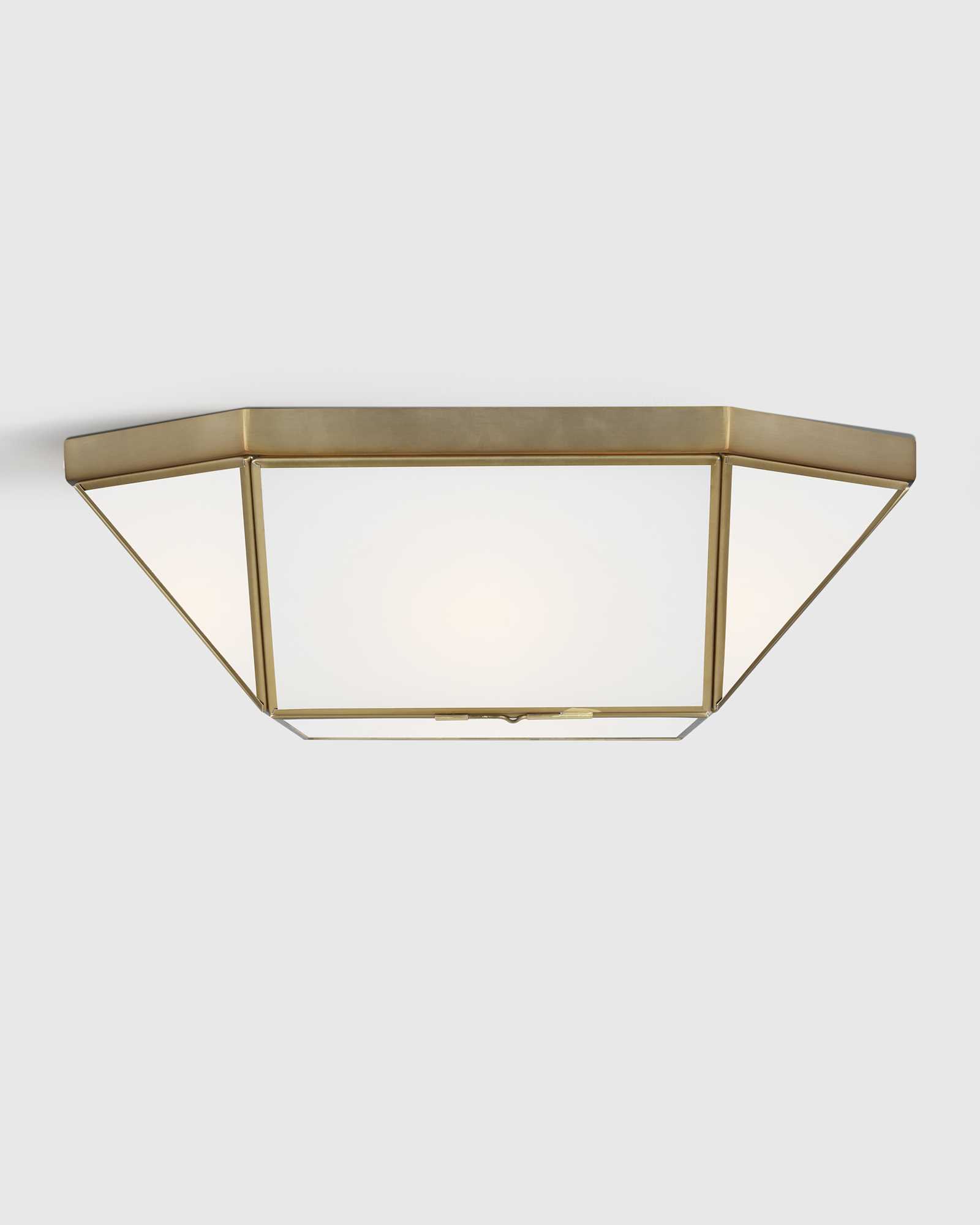 steel and gold foil flush mount