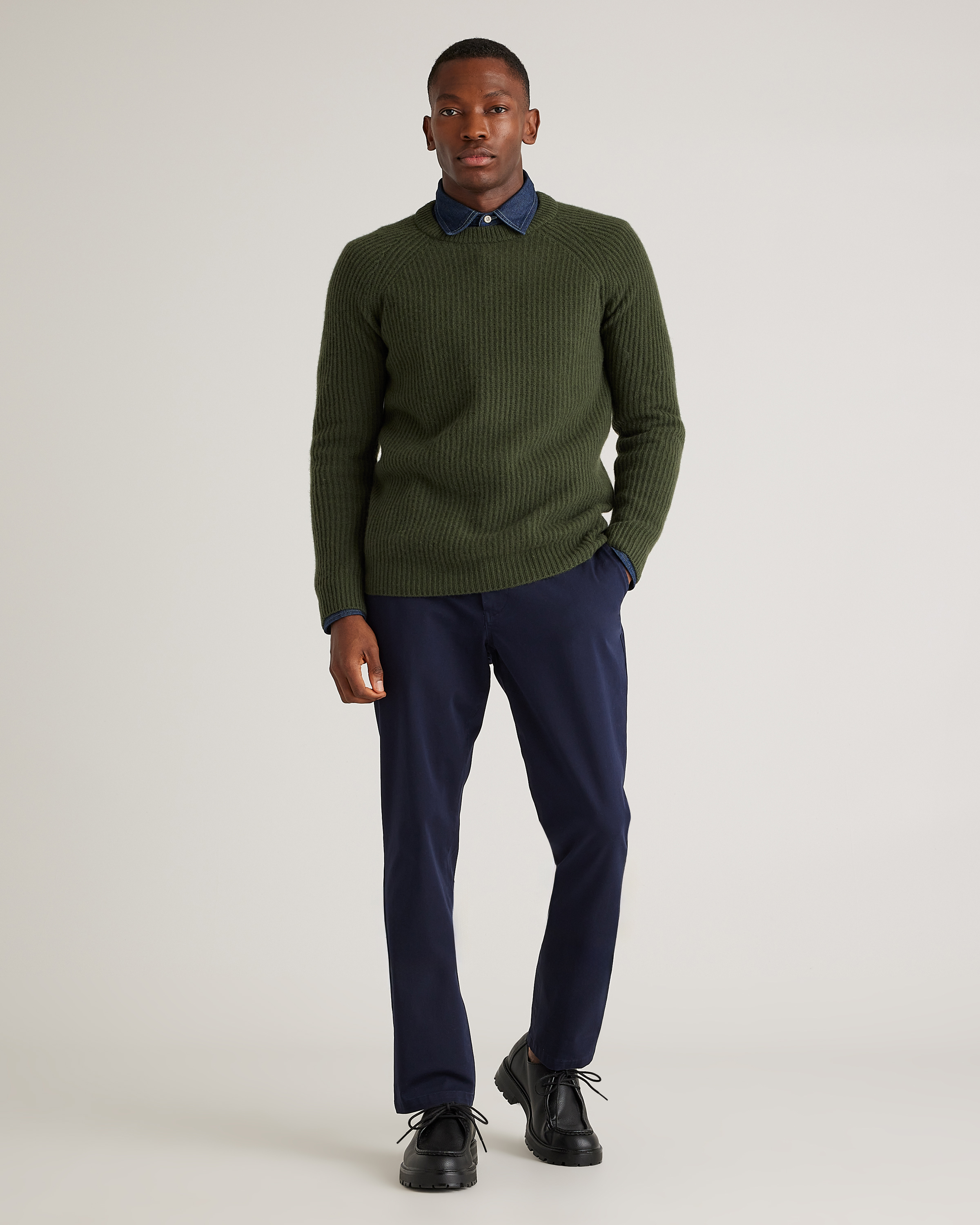 Organic Cotton Stretch Chino in Navy