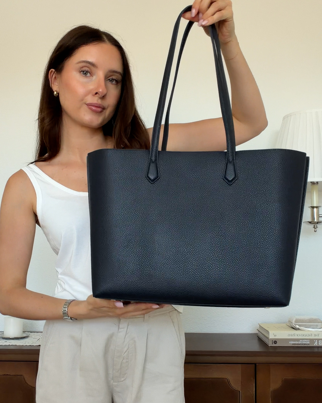 Adeline Shopper Tote in Navy