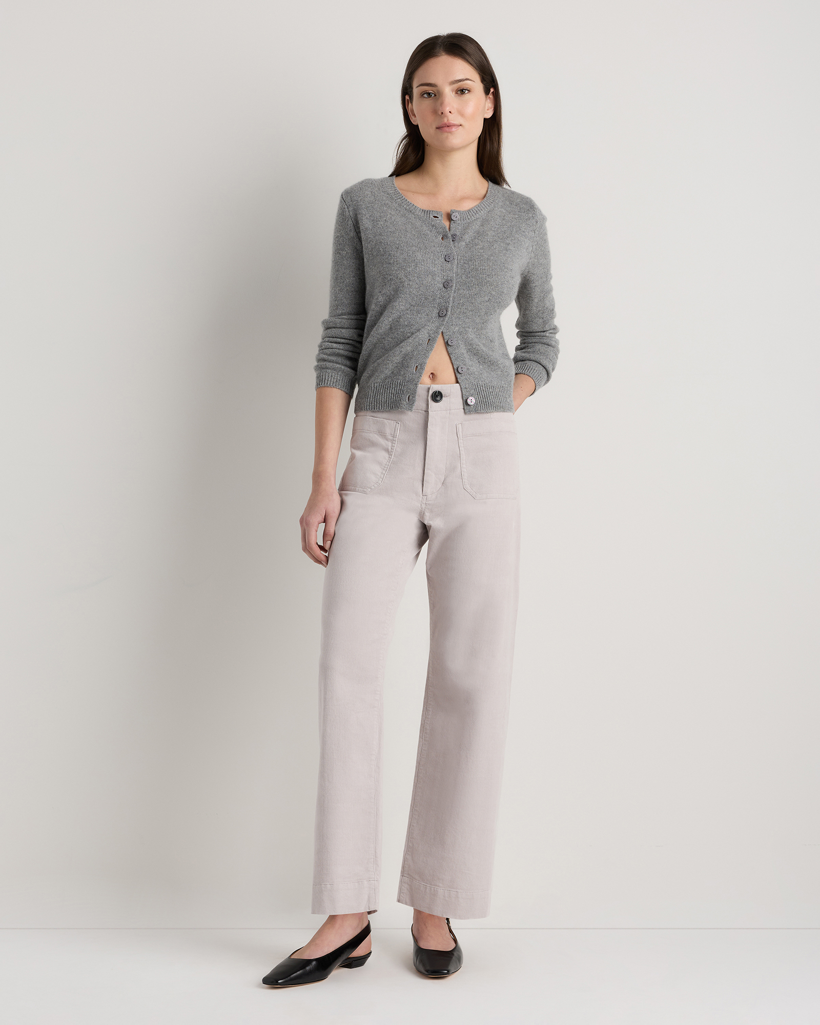 Organic Stretch Corduroy Cropped Wide Leg Pants