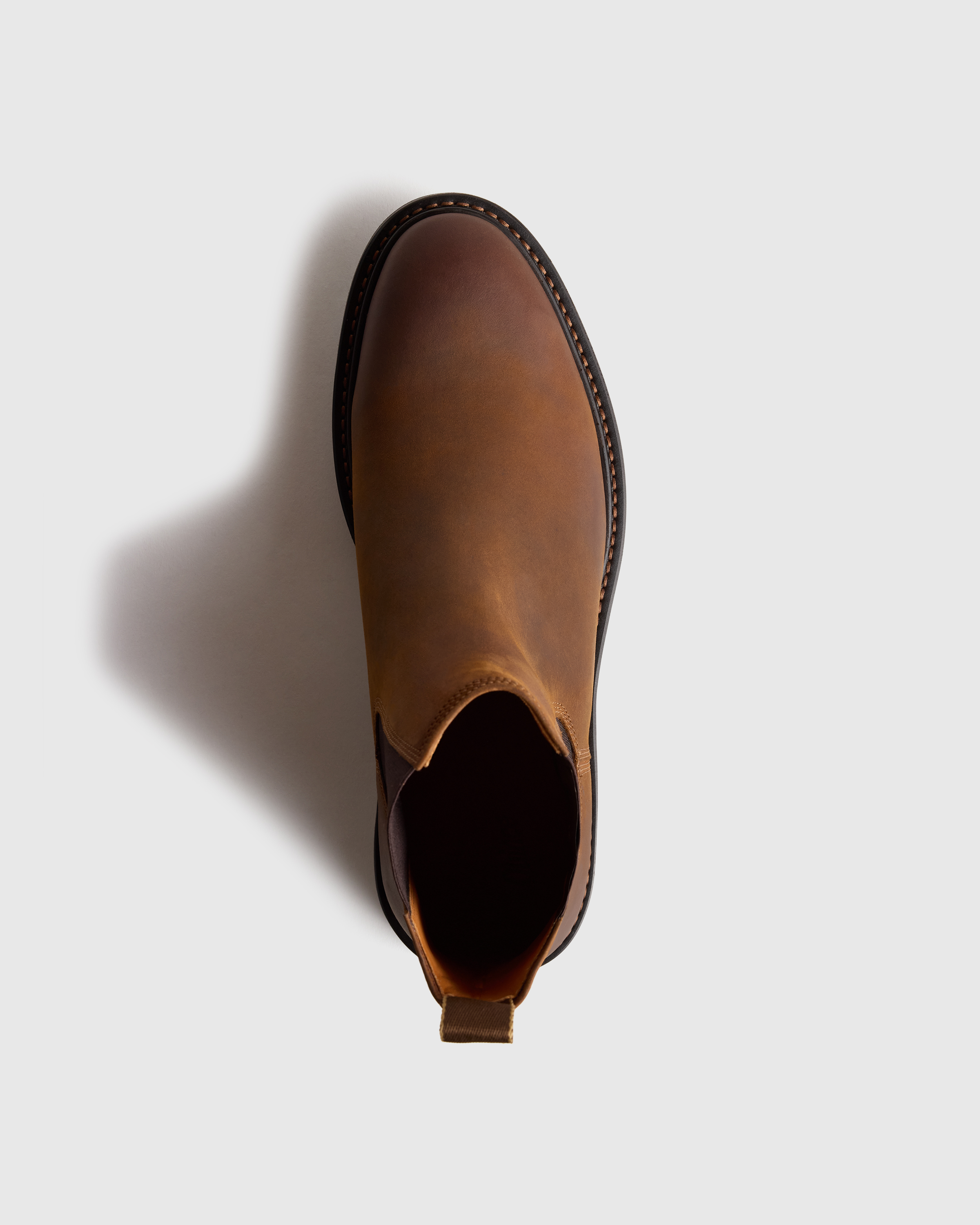 Rugged Leather Lug Sole Chelsea Boot in Firewood display picture 2