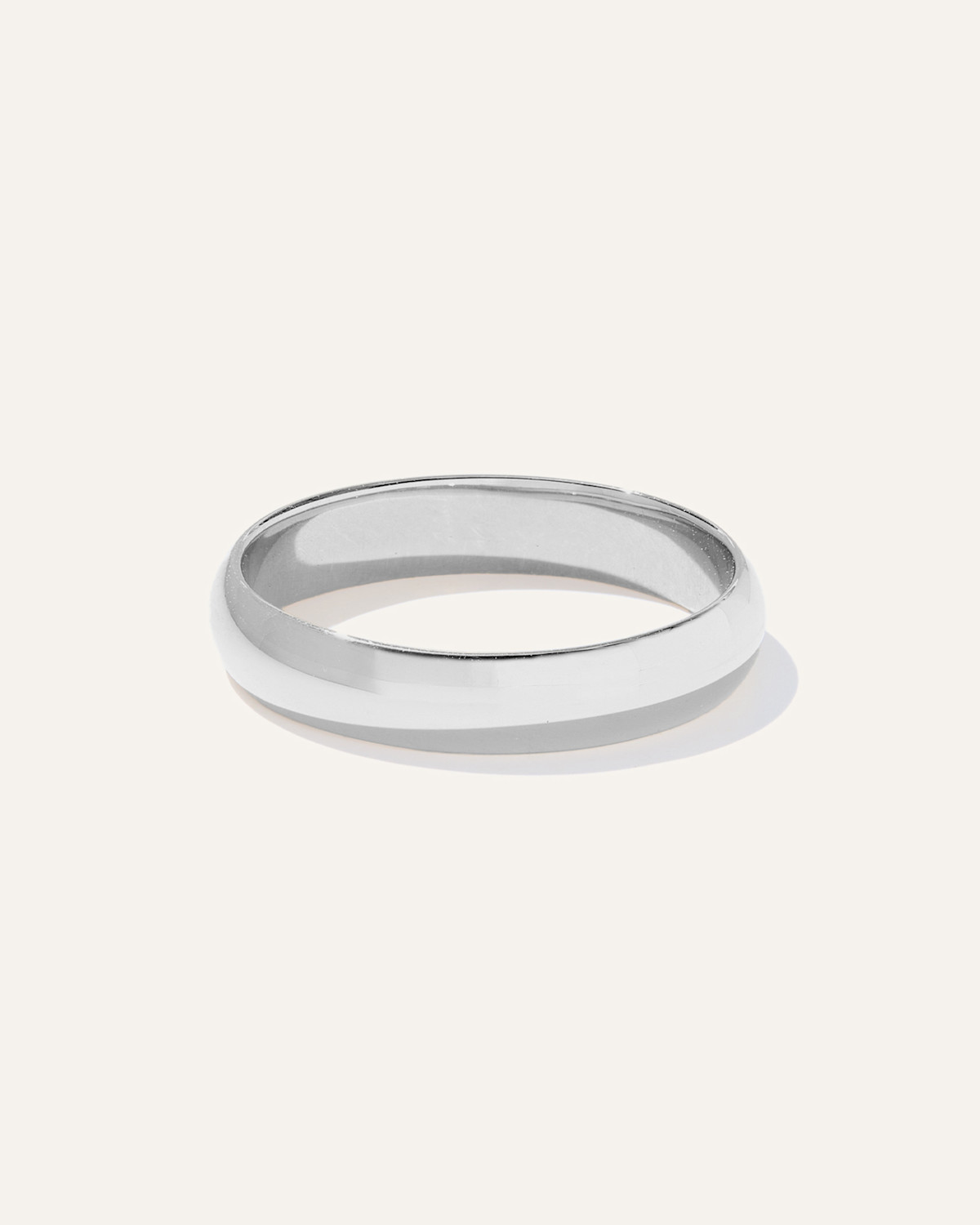 Quince Low Dome Band in White Gold