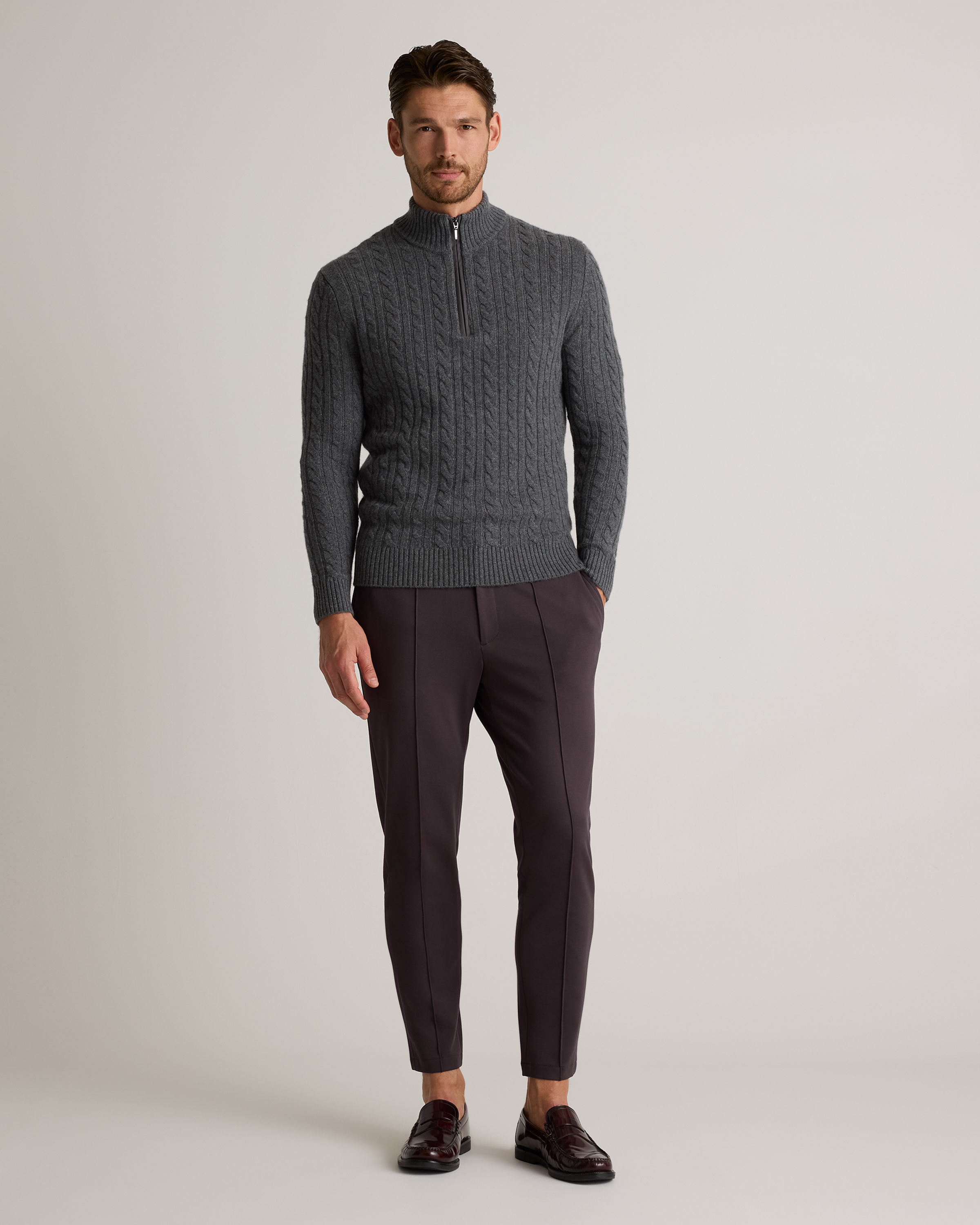 【mnem】Kerel Pintuck Nylon Pants Stretch Knit Pintuck Trouser