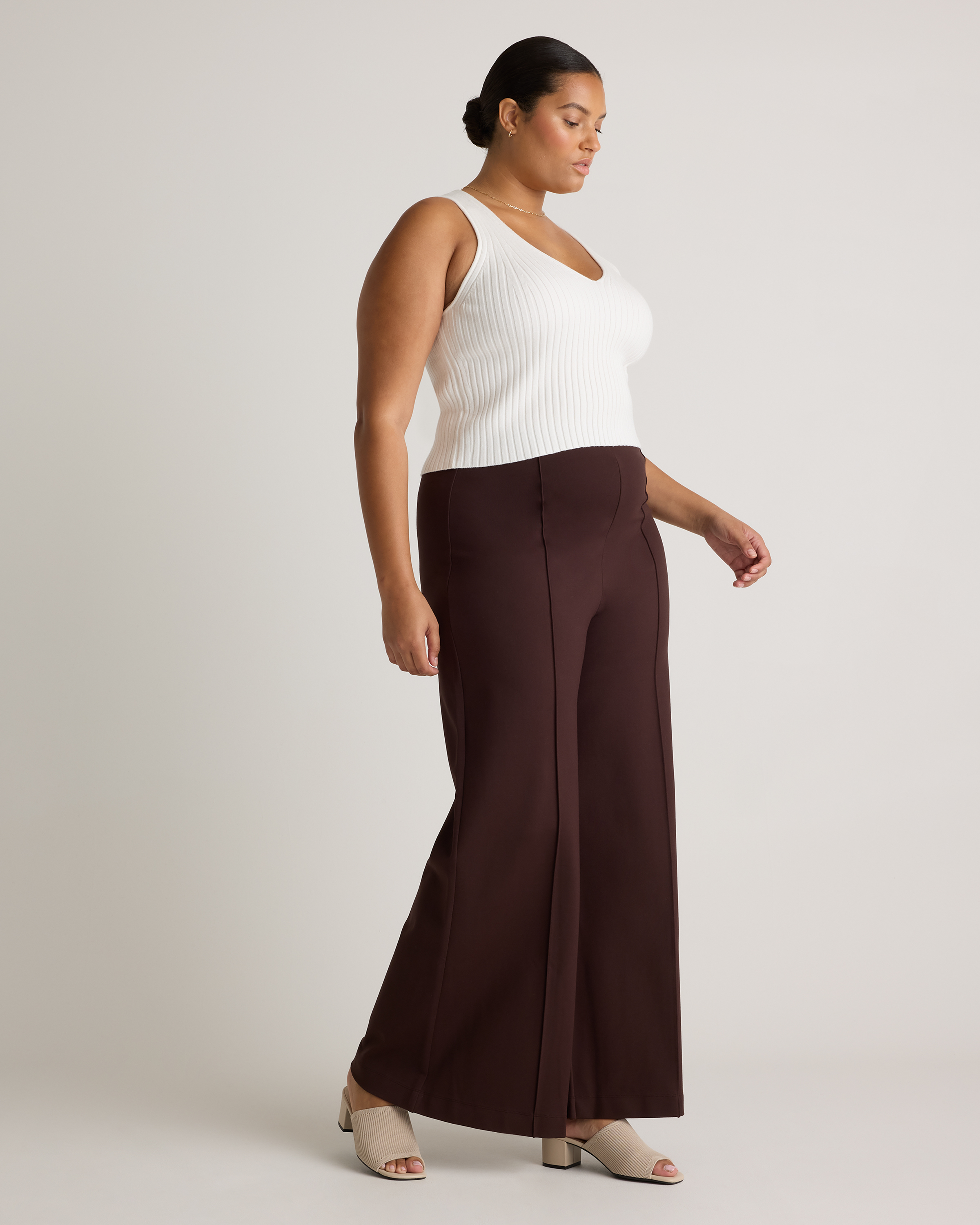 Ultra-Stretch Ponte Super Wide Leg Pants - 32