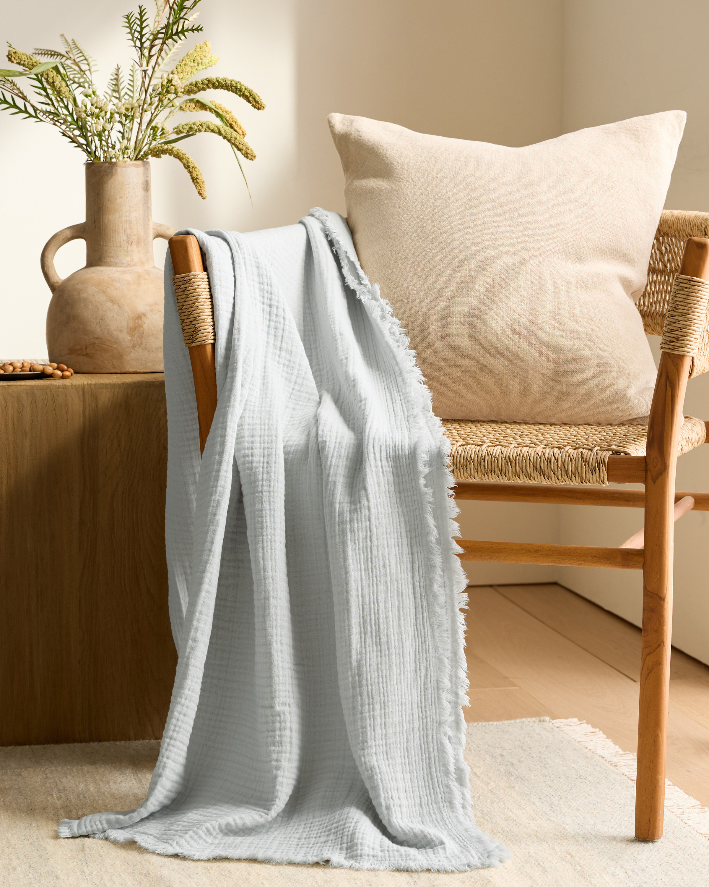 Mist Organic Cotton Gauze Throw