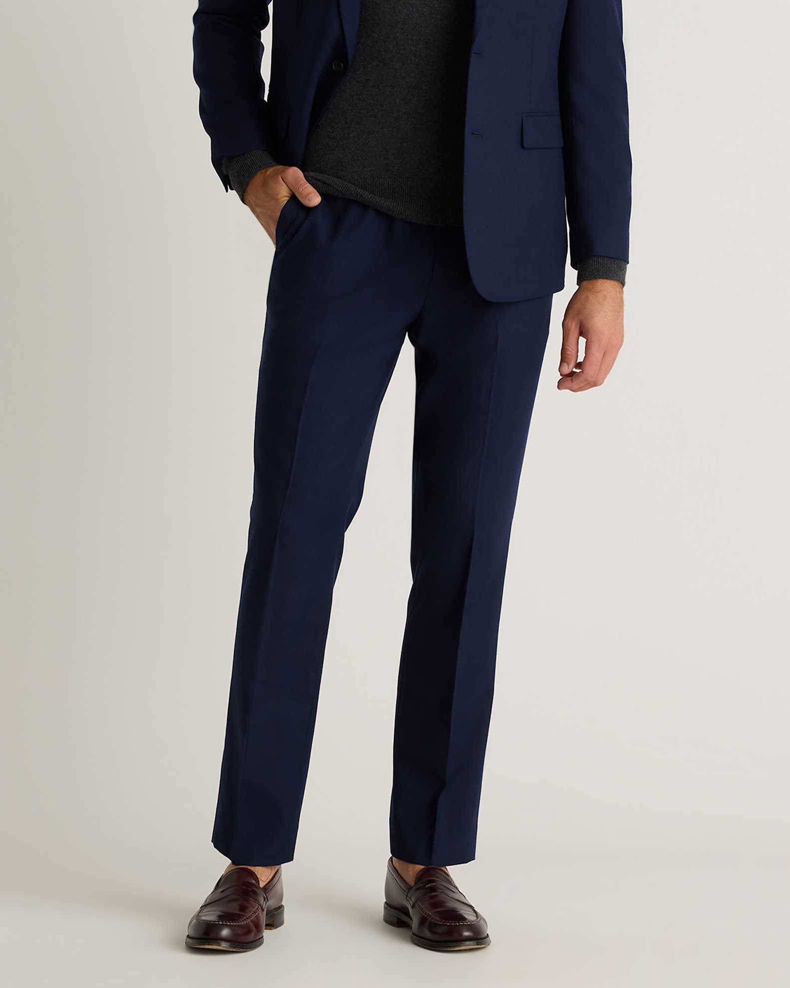 Men's Stretch Wool Dress Pants Slim in Navy, Size 40X32 by Quince Men's Stretch Wool Dress Pants Slim in Navy, Size 40X32 by Quince