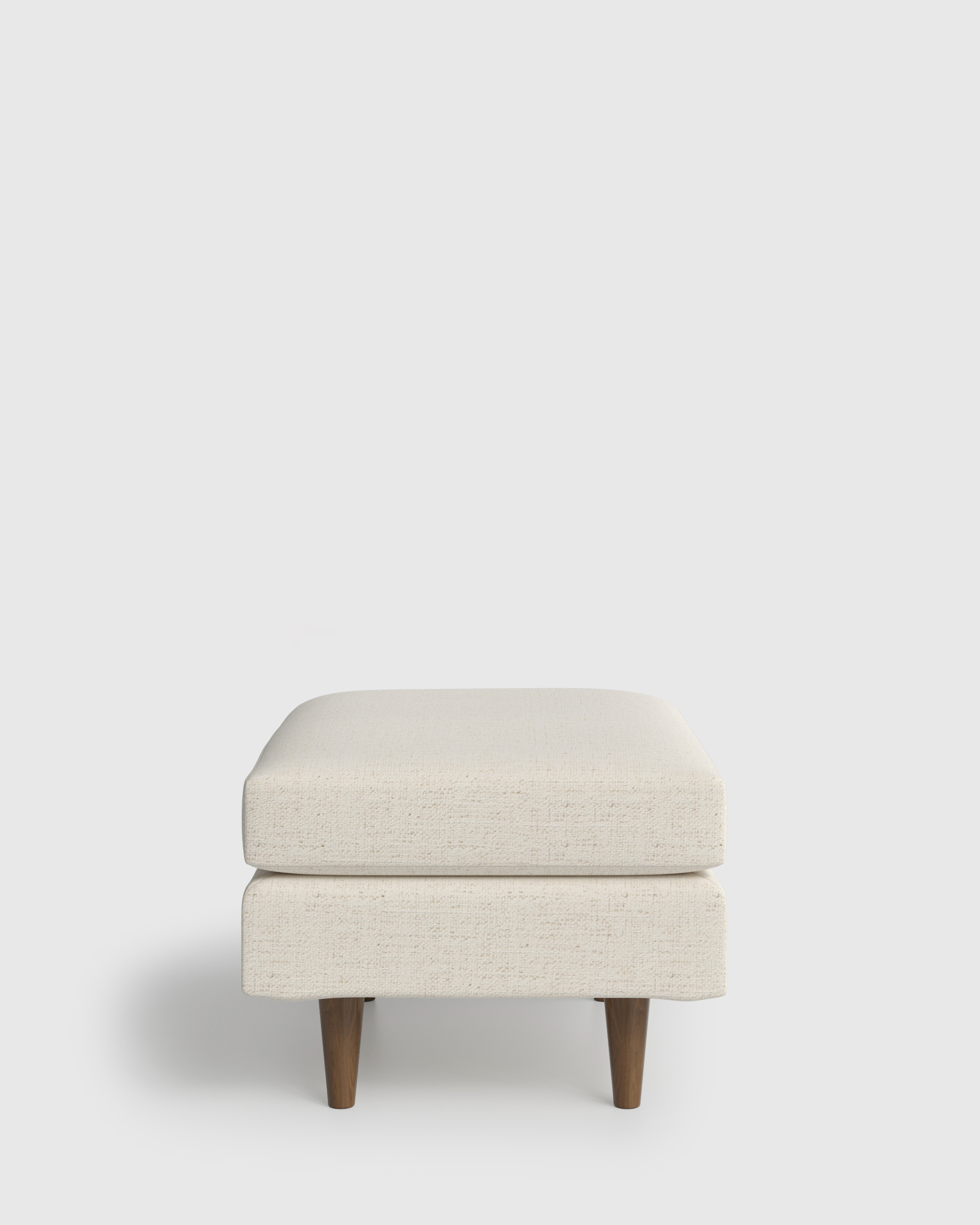 Midcentury Ottoman in Performance Chenille Linen Blend - thumbnail 4