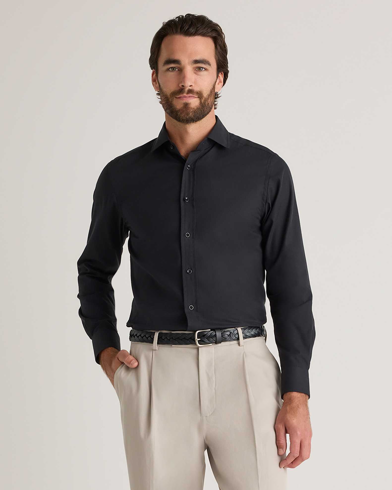 cotton-cashmere dress shirt Sky Cashmere Blend Dress Shirt
