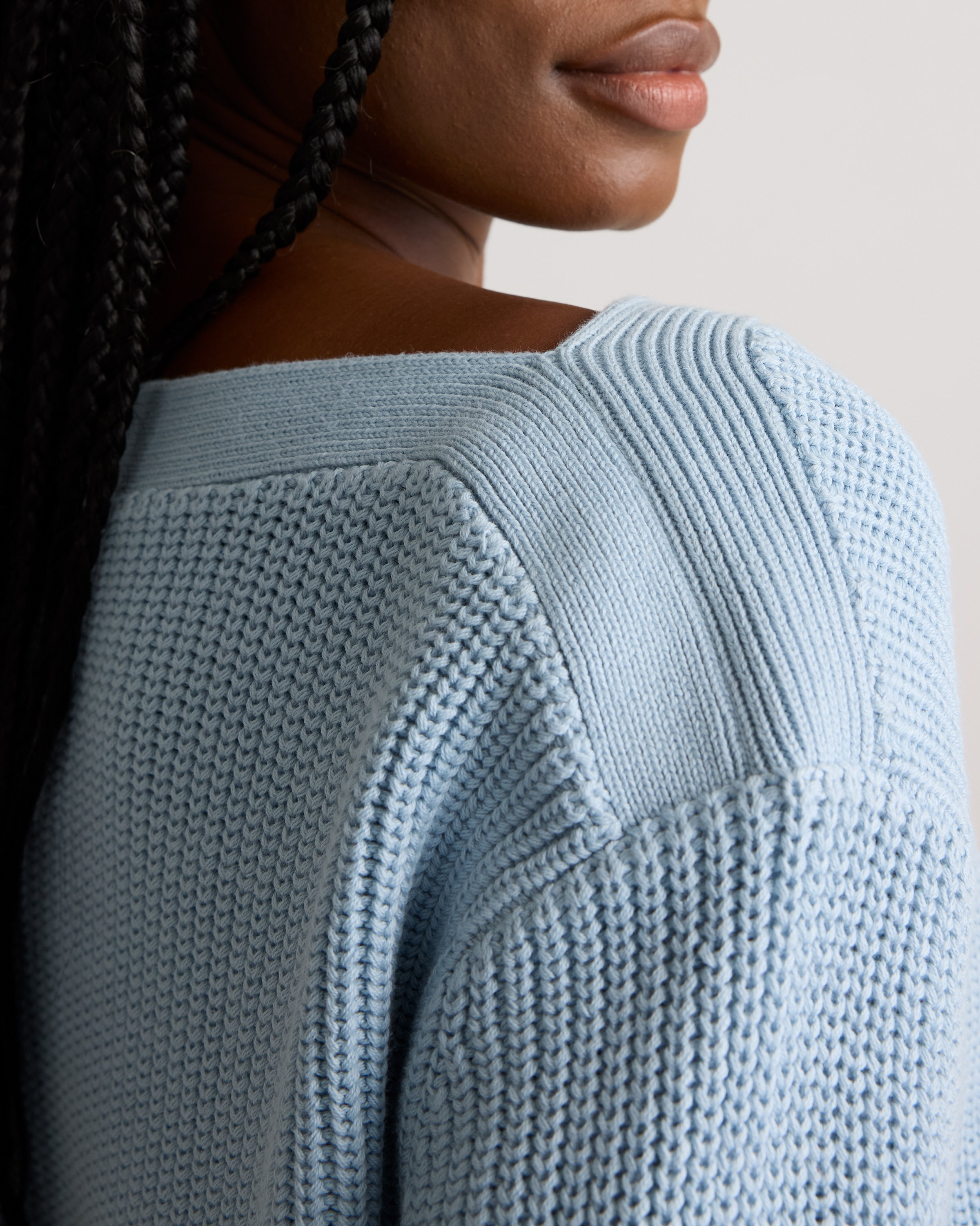 トップス ARTS&SCIENCE / Boat Neck Short Sweater 100% Organic Cotton Fisherman Boatneck Sweater