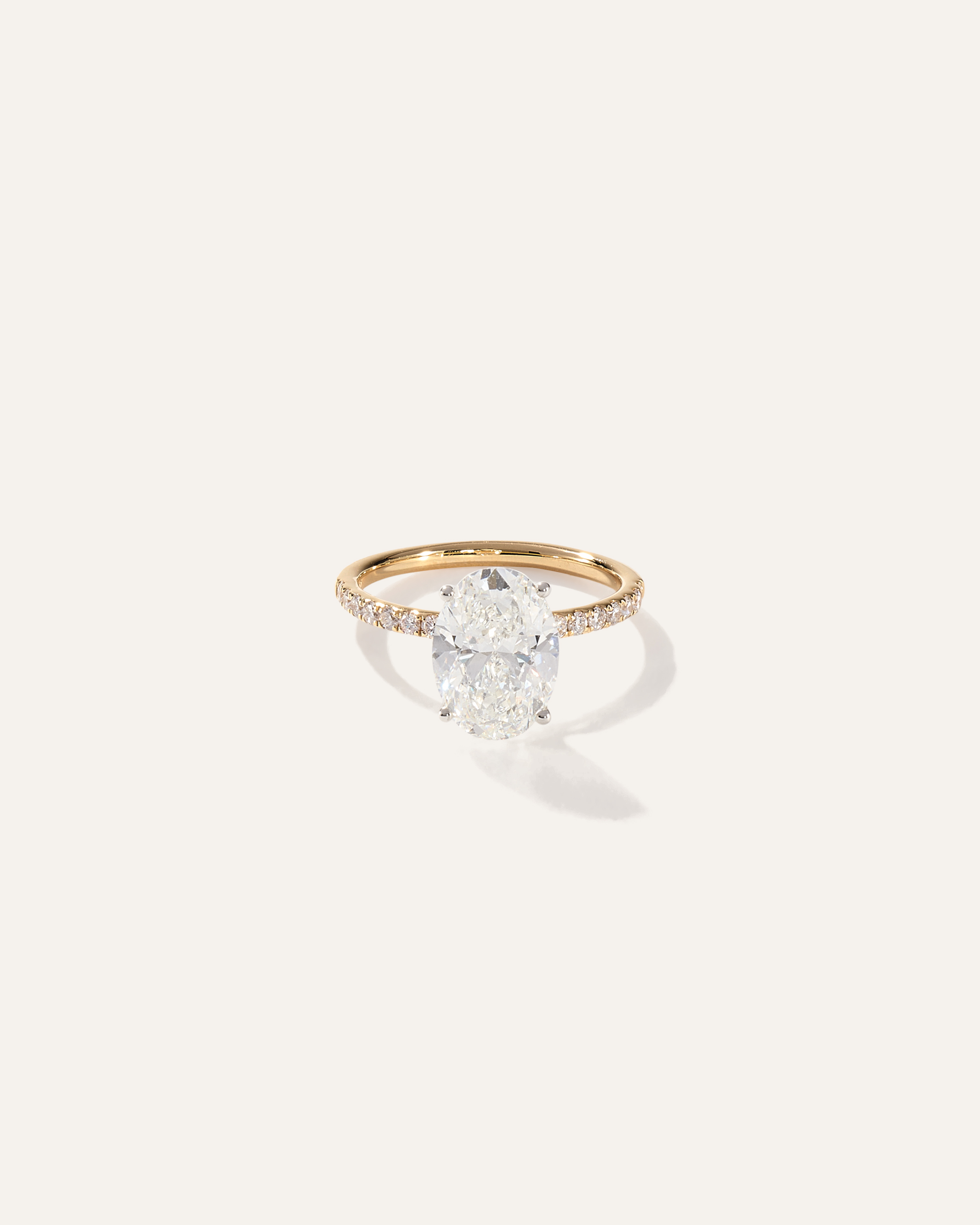 Lab Grown Diamond Oval Petite Pave Engagement Ring
