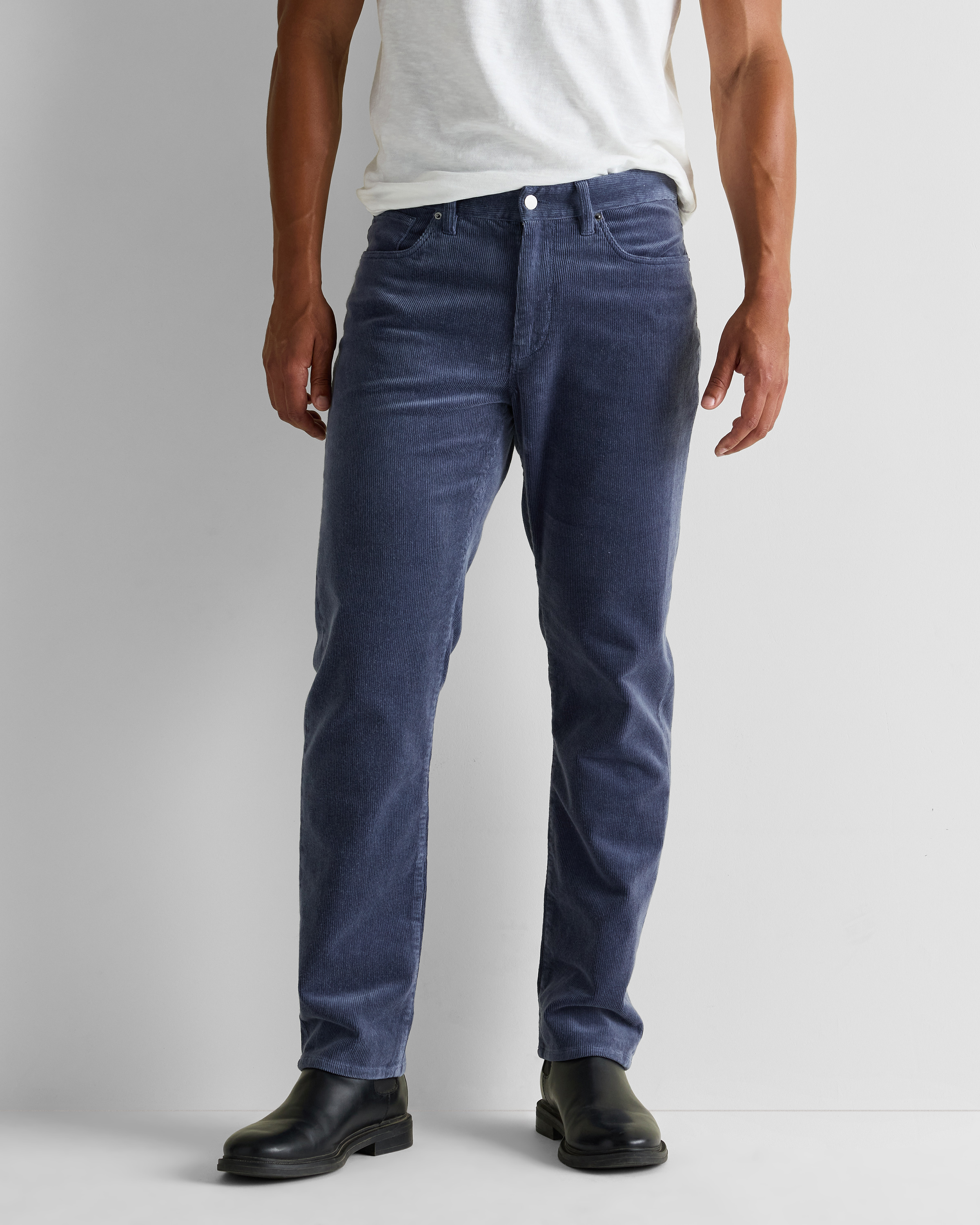 Storm Blue Organic Stretch Corduroy 5-Pocket Pants