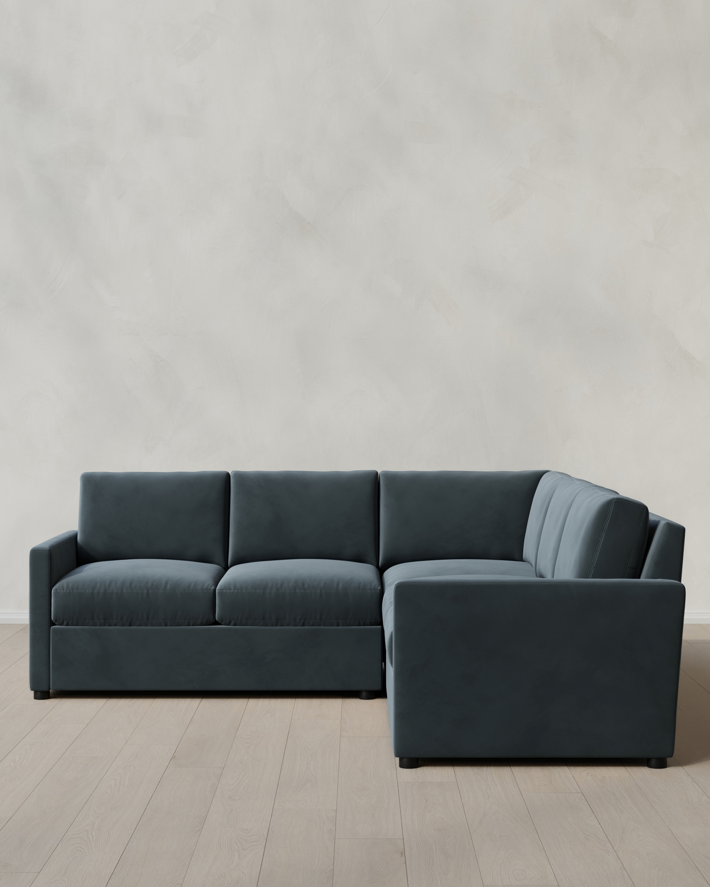Pine Brennan L Sectional in Performance Velvet