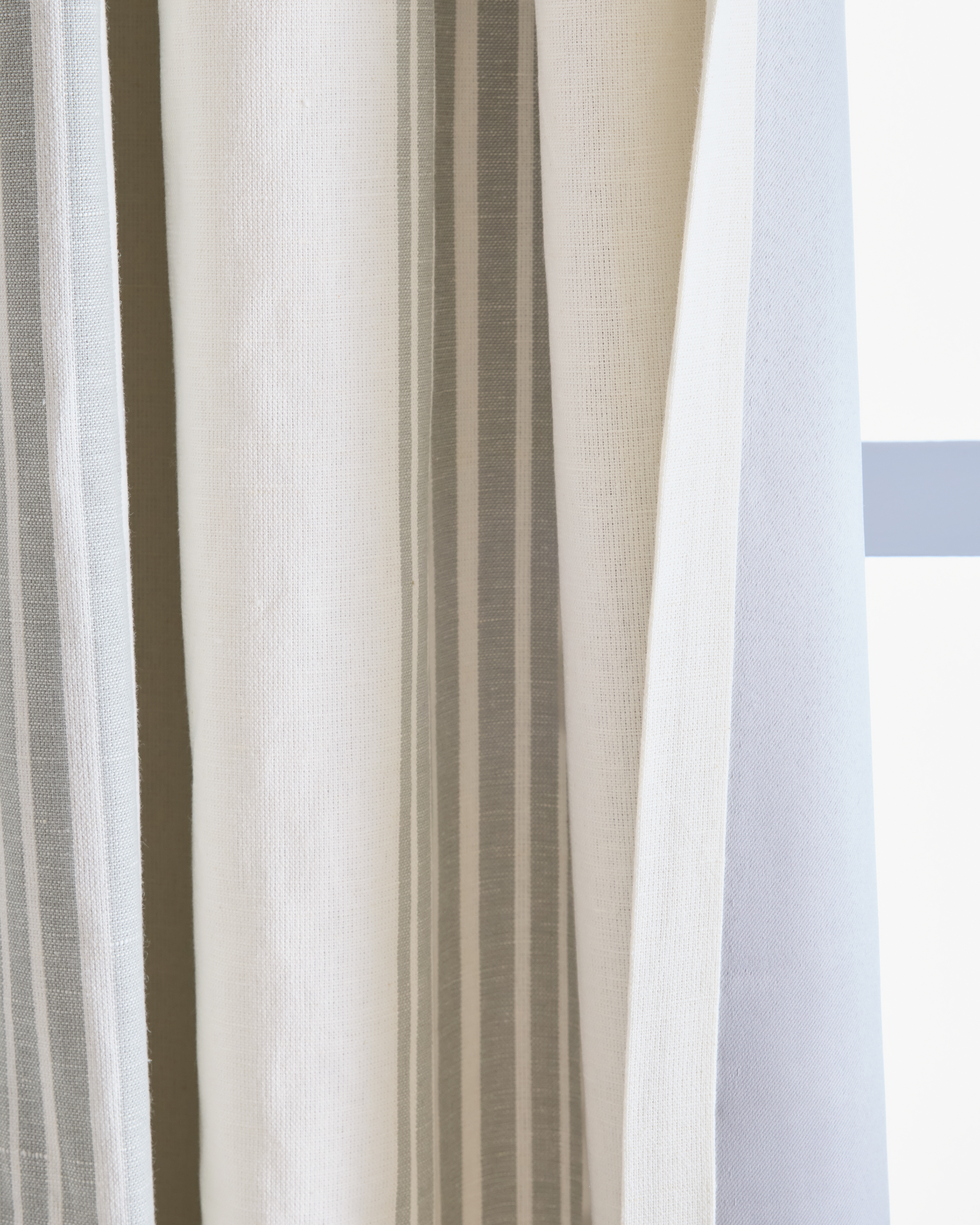 Coastal Stripe Linen Cotton Room Darkening Curtain - Thumbnail 3