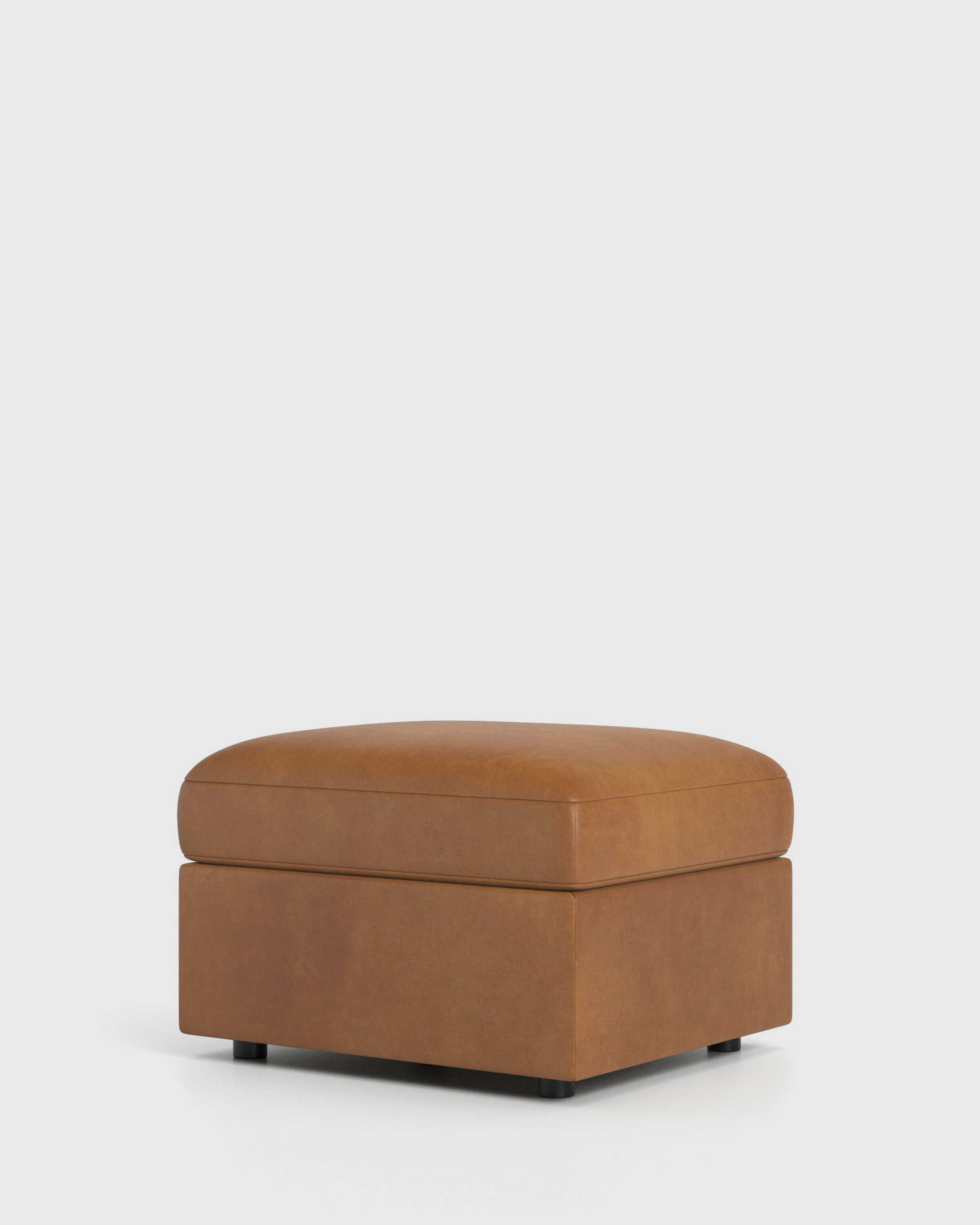Sierra Curved Arm-Chair Ottoman-28x24 Leather Front