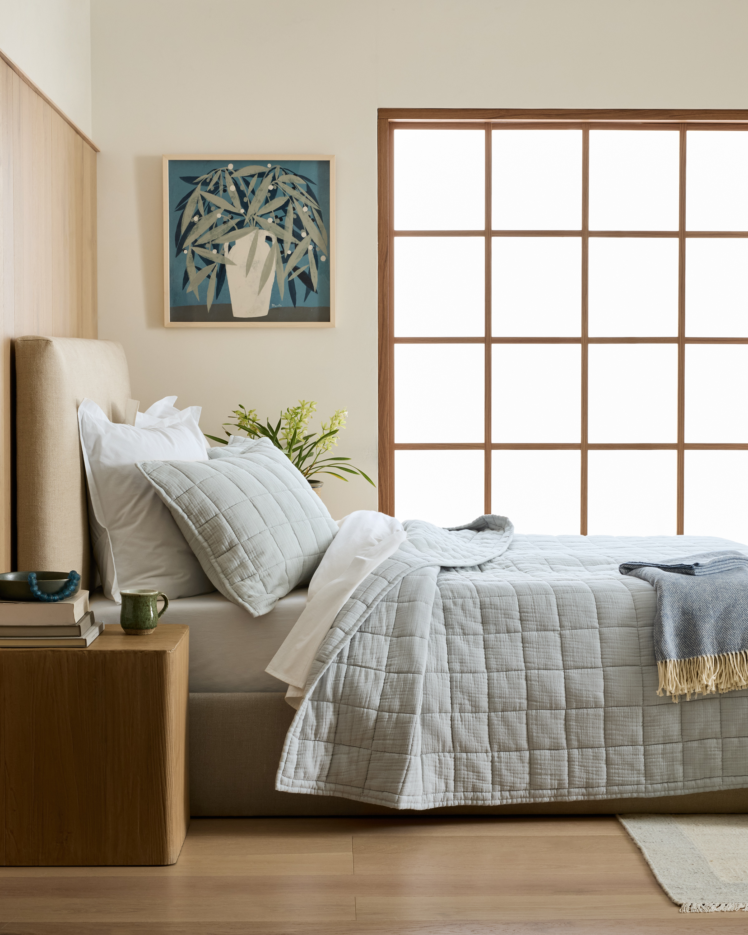 Mist Organic Airy Gauze Box Quilt