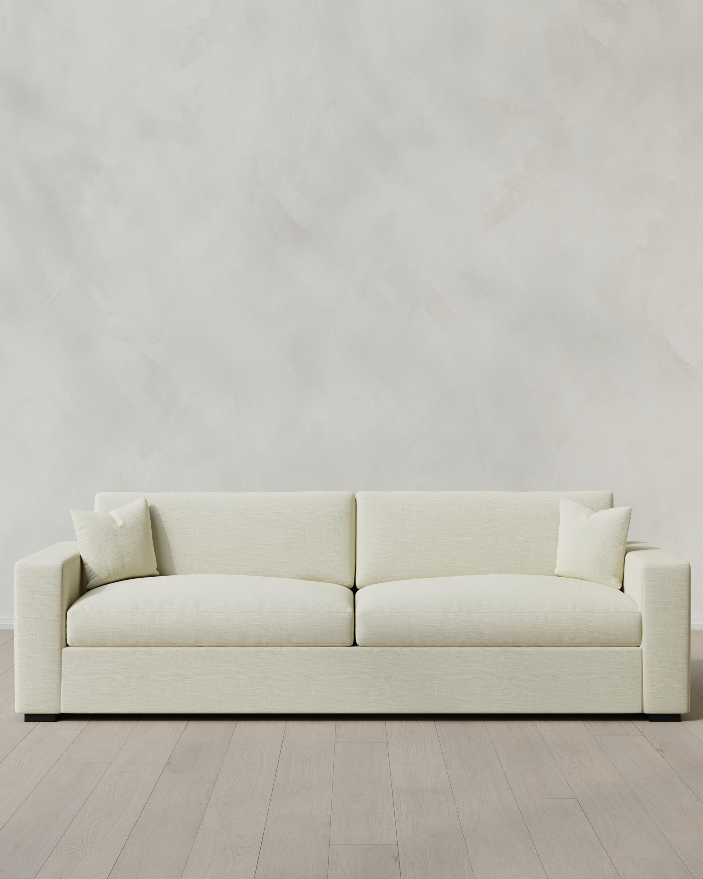 Quince Oasis Sofa in Performance Linen in Ivory, Size 9ft, Performance Linen Blend