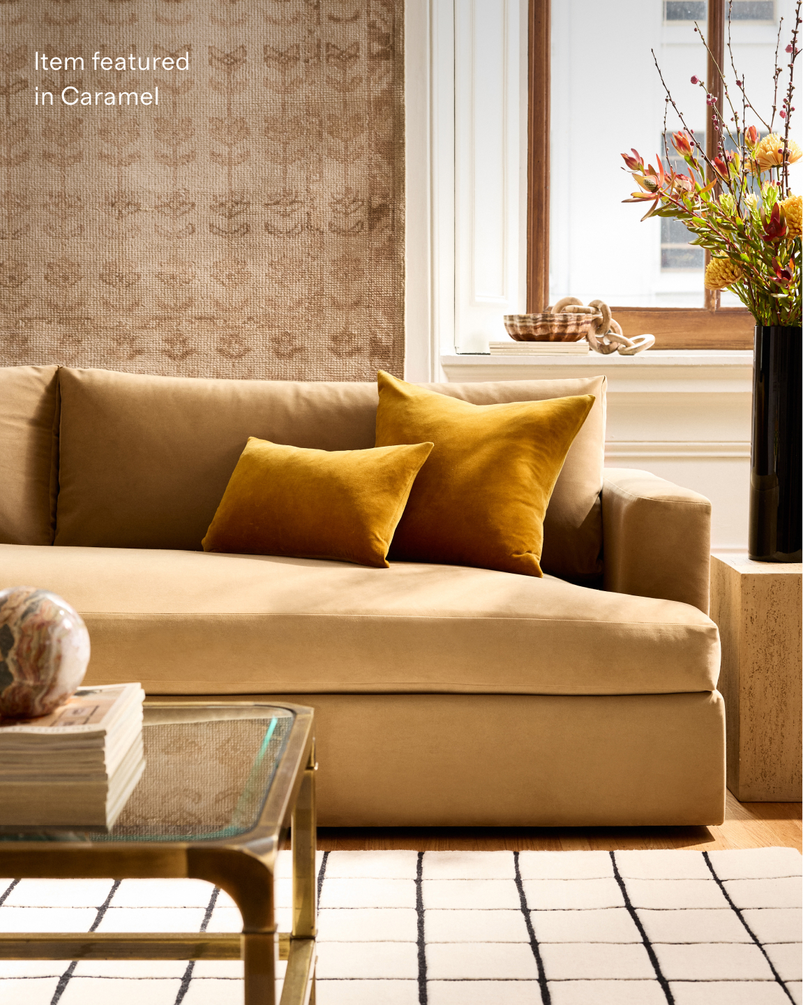 Sierra Performance Velvet Curved Arm L Sectional - Thumbnail 5