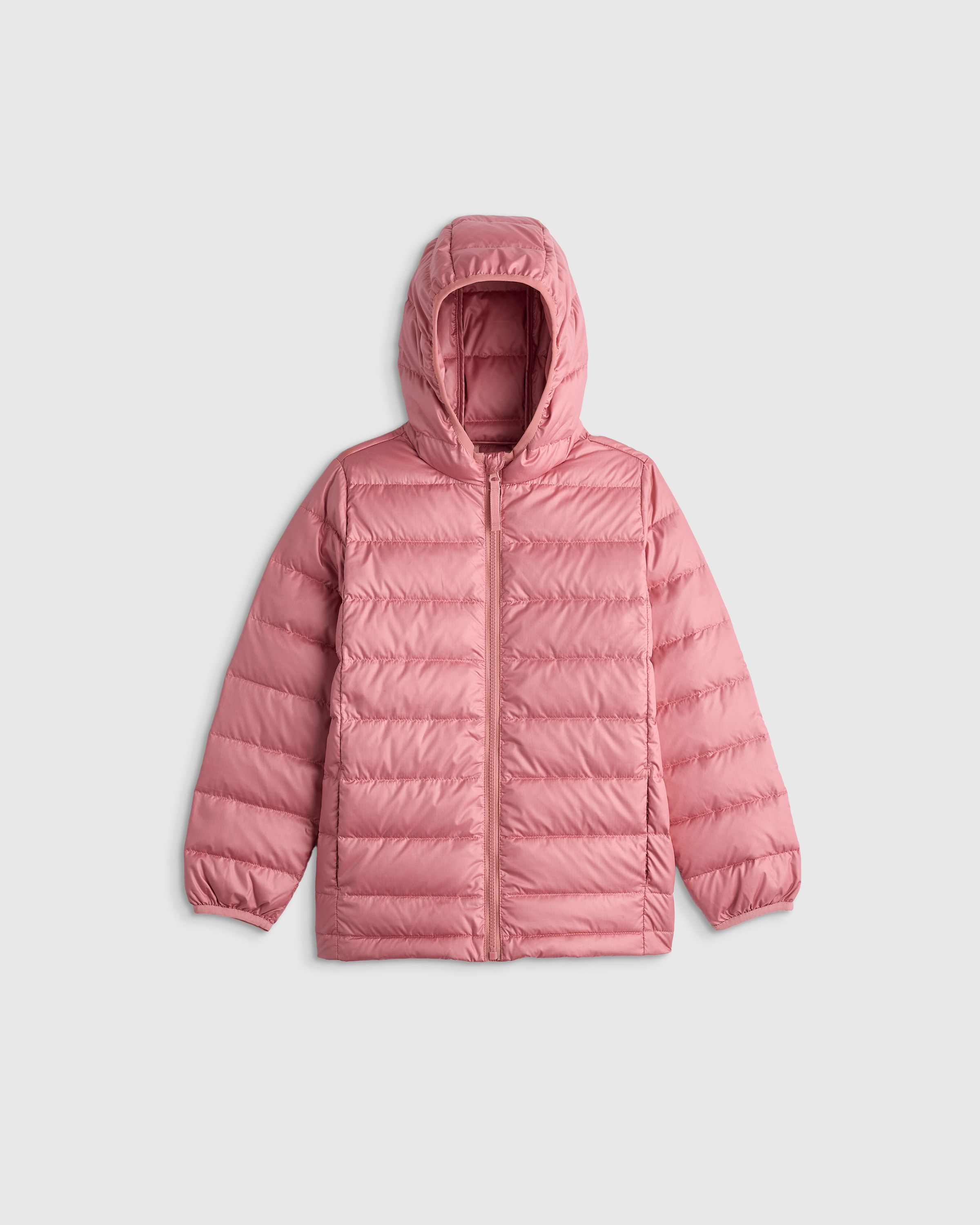 Quince Kids' Lightweight Down Hooded Puffer Jacket In Pink