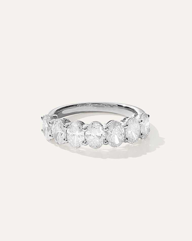 Lab Grown Diamond Oval Eternity Band in White Gold