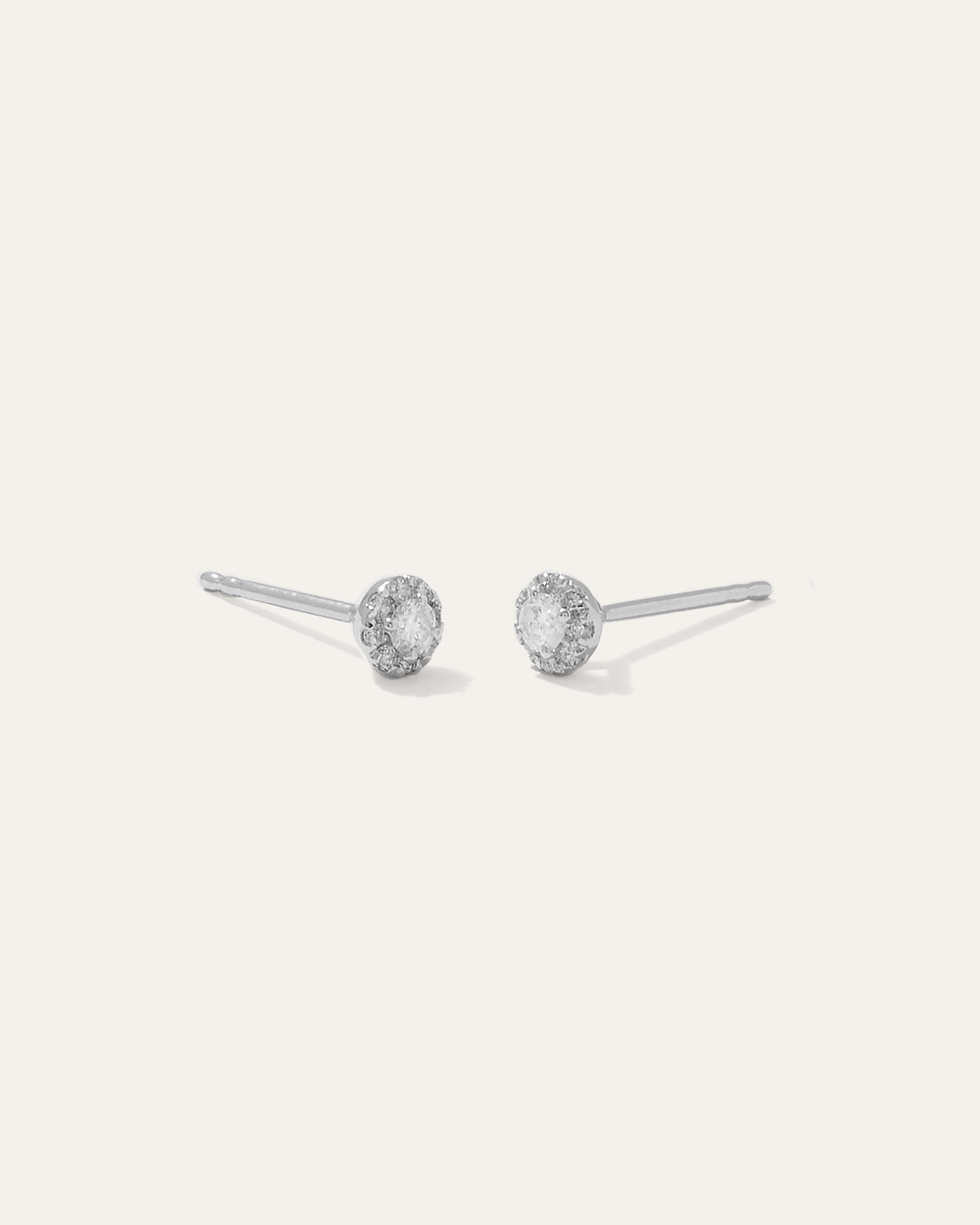 White Gold 14K Gold Diamond Halo Studs
