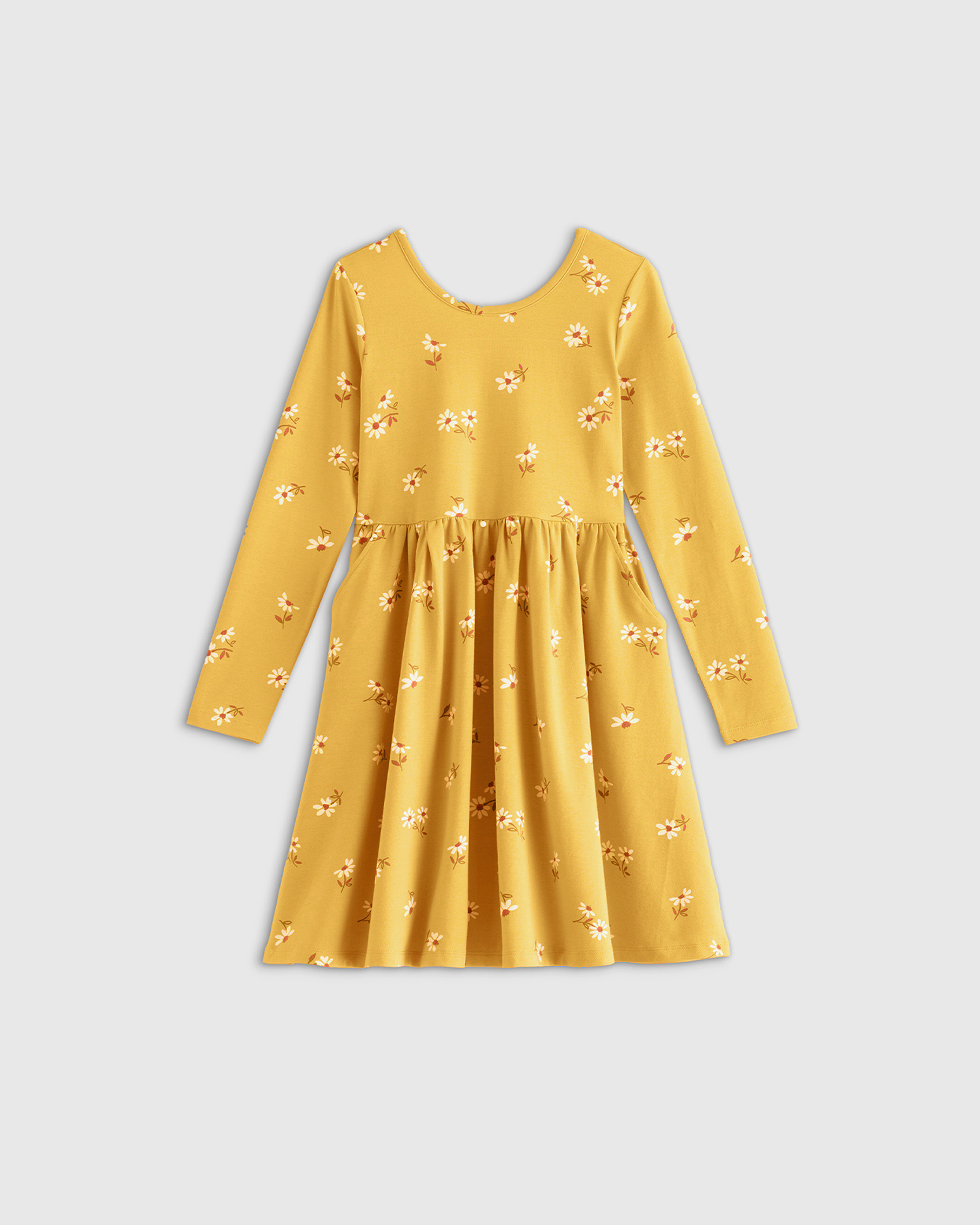 Golden Daisy Organic Cotton Long Sleeve Skater Dress 