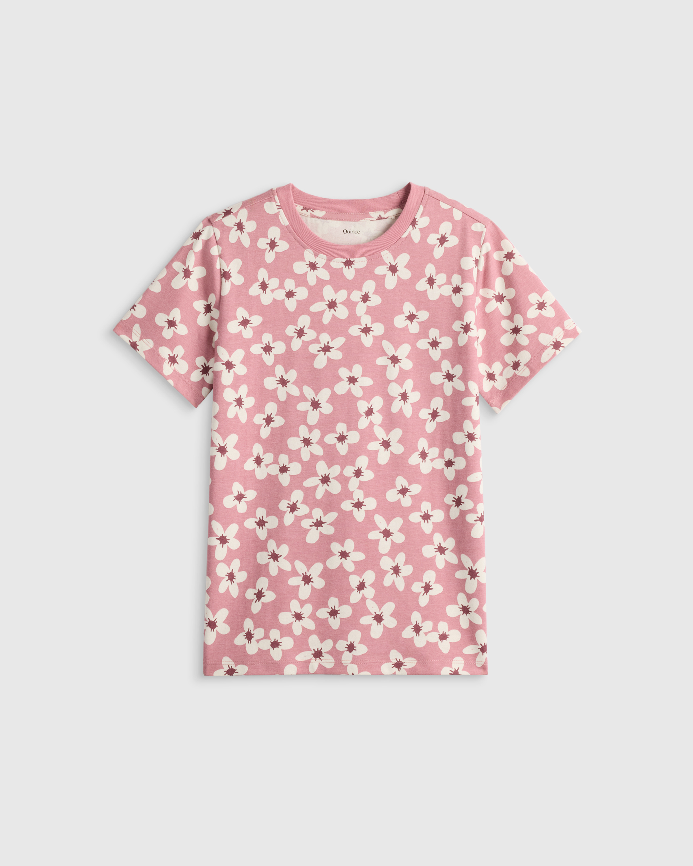 Mauve Daisies 100% Organic Cotton Jersey Short Sleeve Tee 
