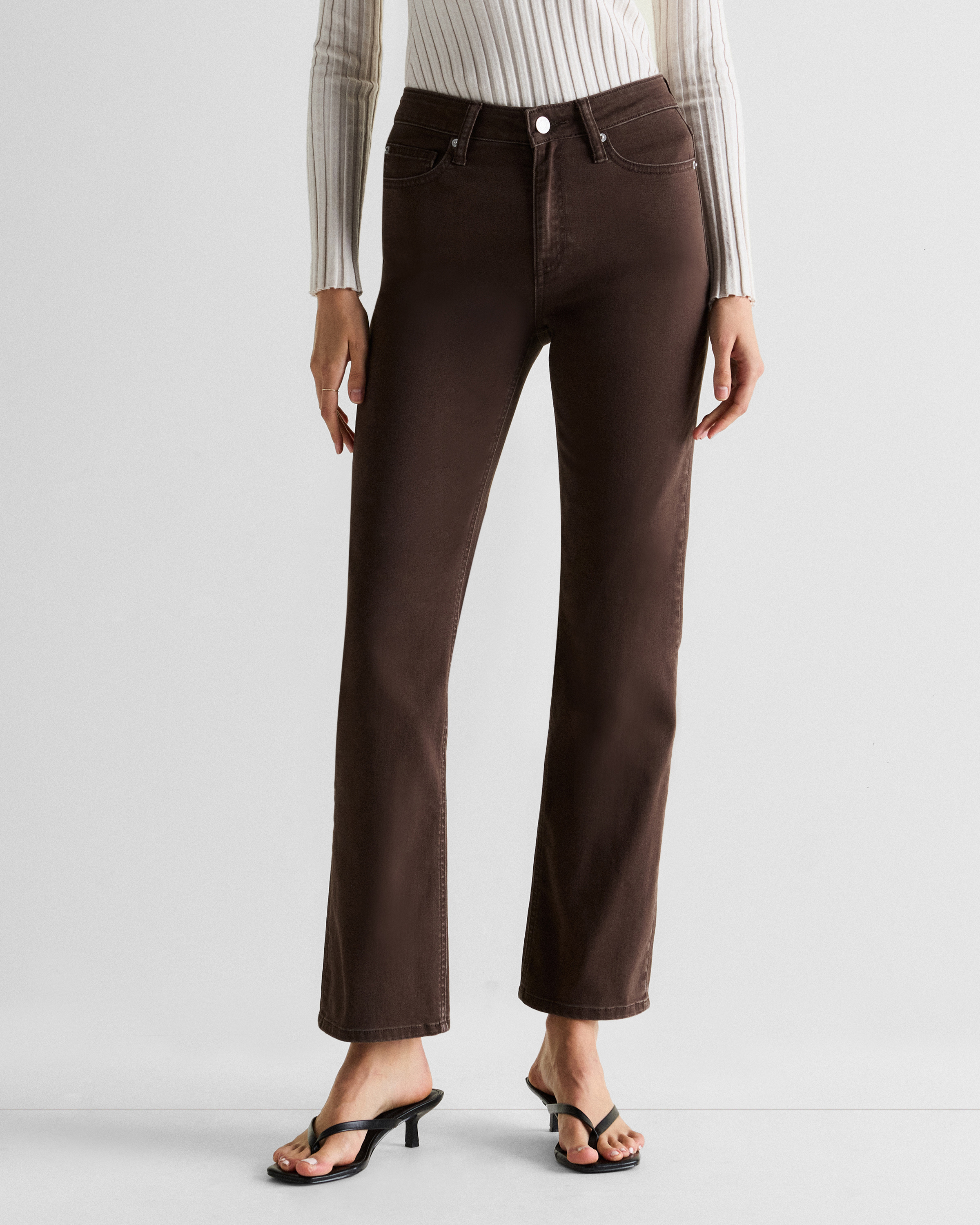 Coffee Bean Brown Jean droit Bella Stretch