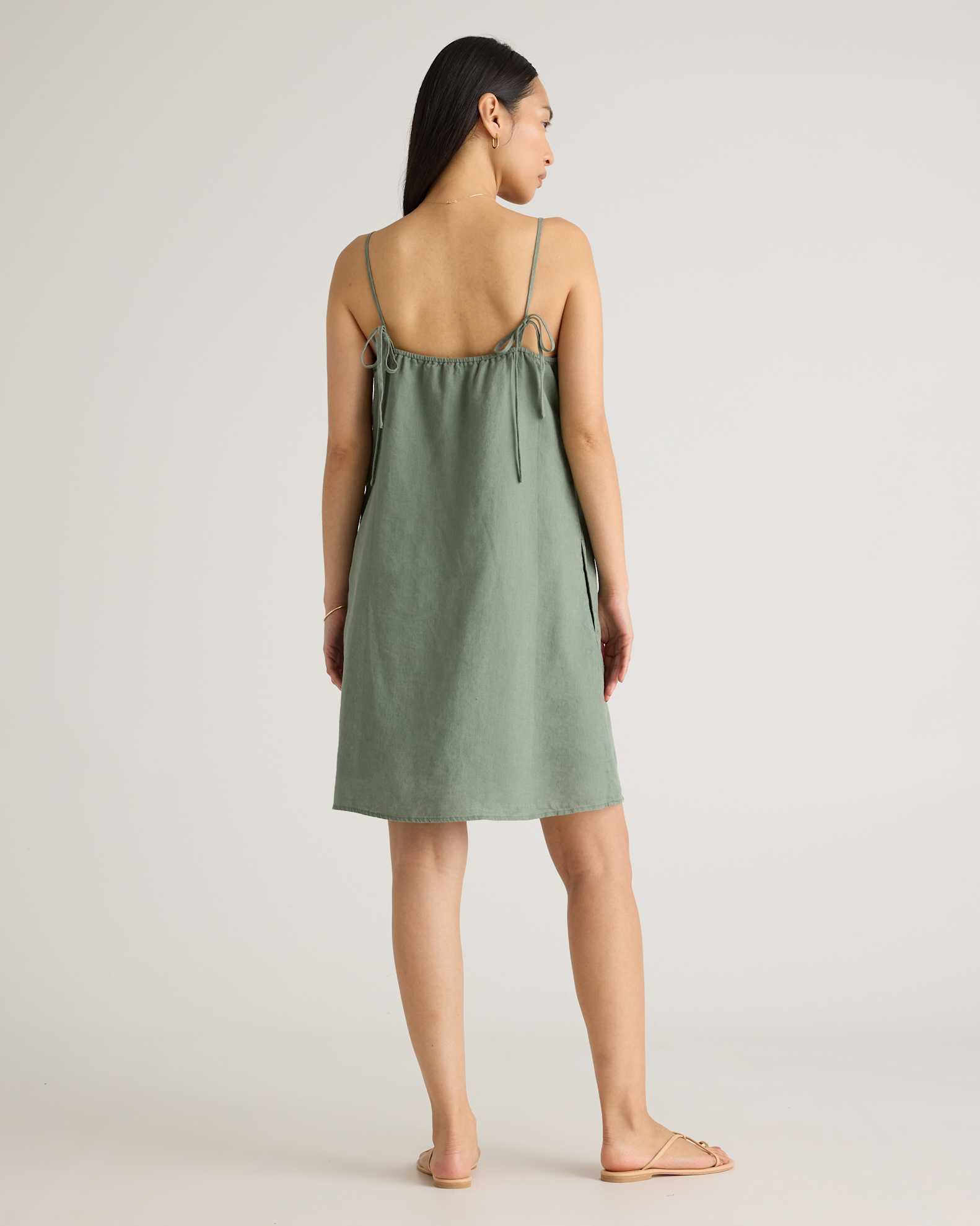 100% European Linen Spaghetti Strap Mini Dress 100% European Linen Spaghetti Strap Mini Dress