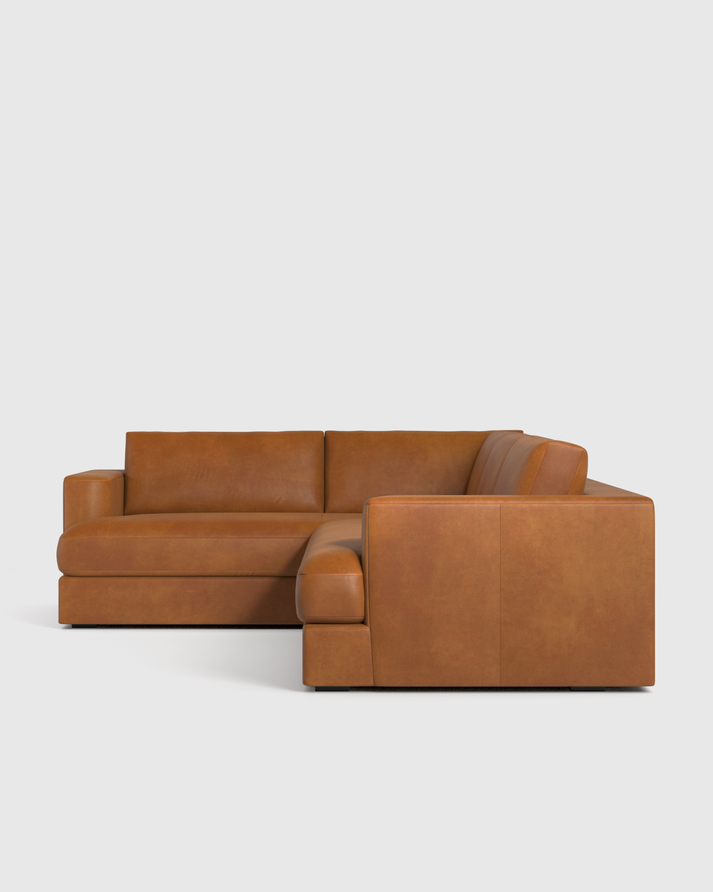 Sierra Leather Curved Arm L Sectional - Thumbnail 4
