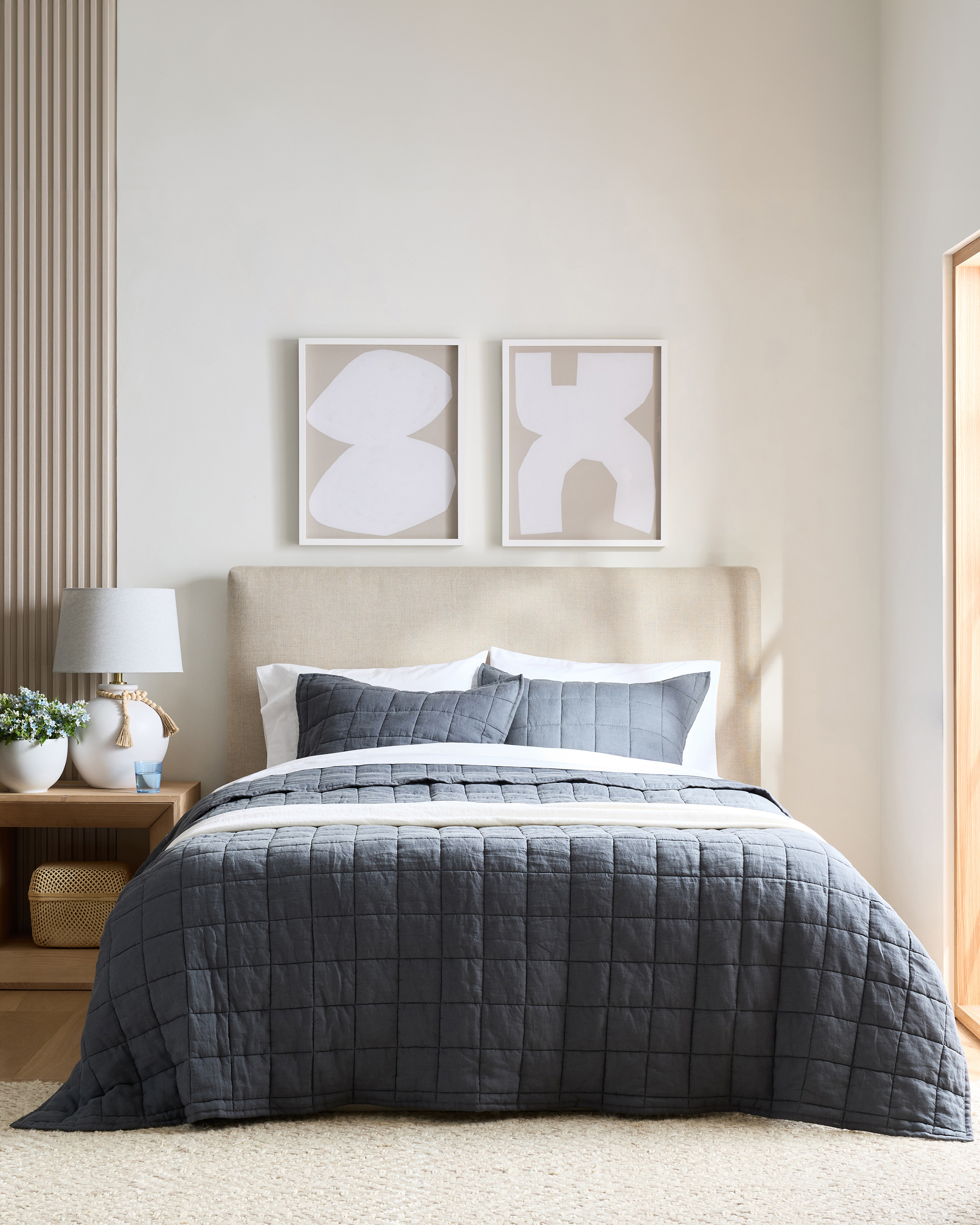 Nightfall European Linen Box Quilt Set