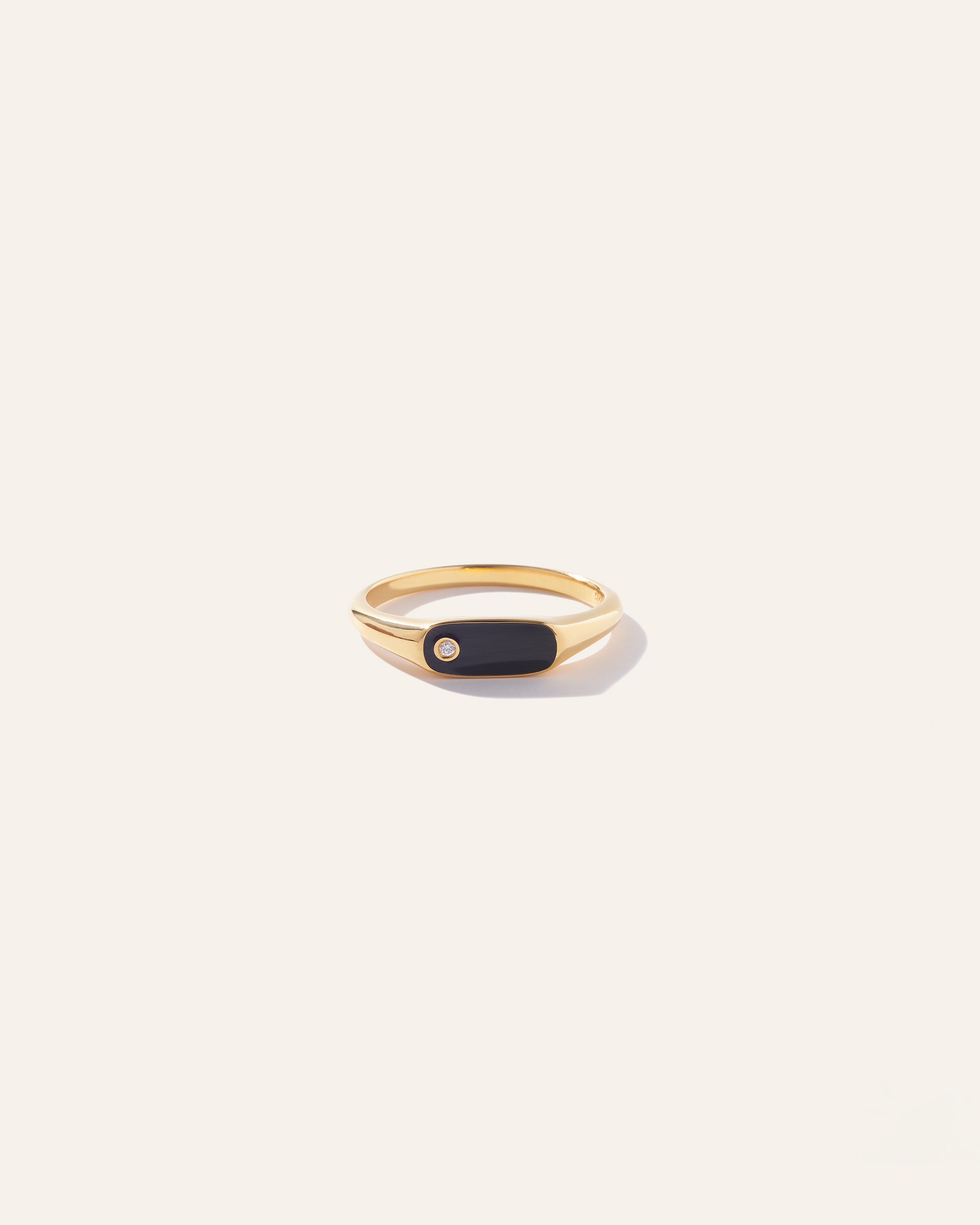 Oblong Bezel Diamond Signet Ring