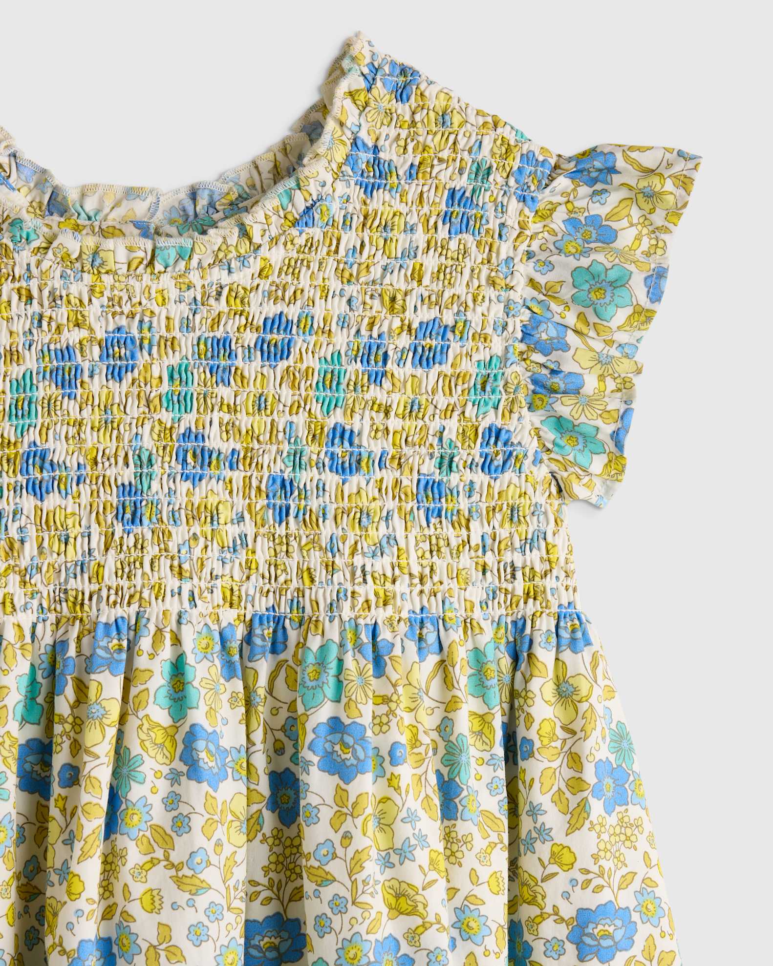 100% Organic Cotton Poplin Smocked Flutter Sleeve Dress - Toddler Girl 100% Organic Cotton Poplin Smocked Flutter Sleeve Dress - Toddler Girl