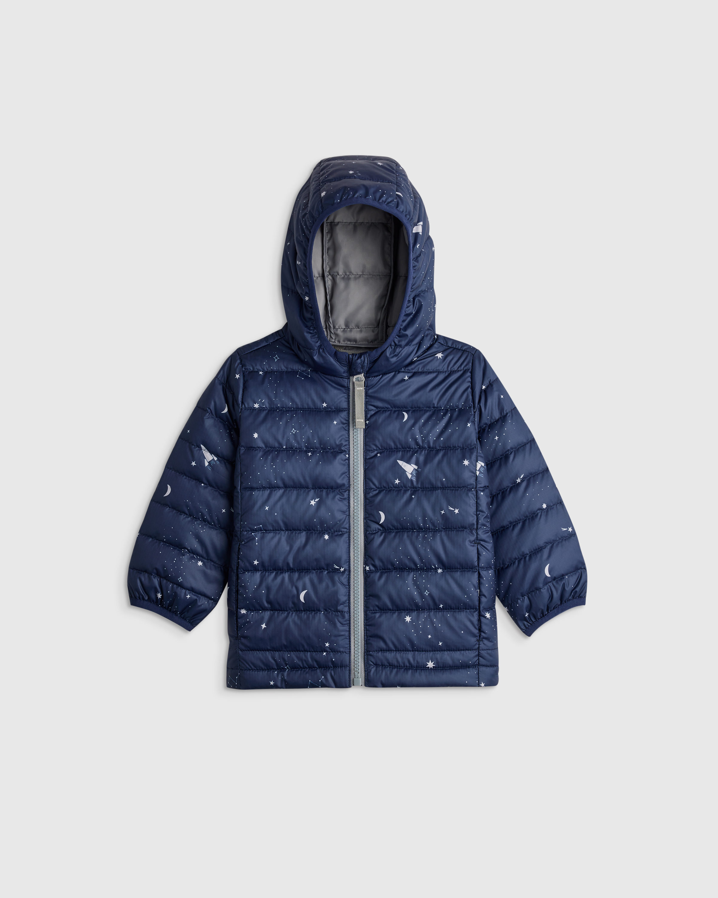 Quince Kids' Lightweight Down Hooded Puffer Jacket In Blue