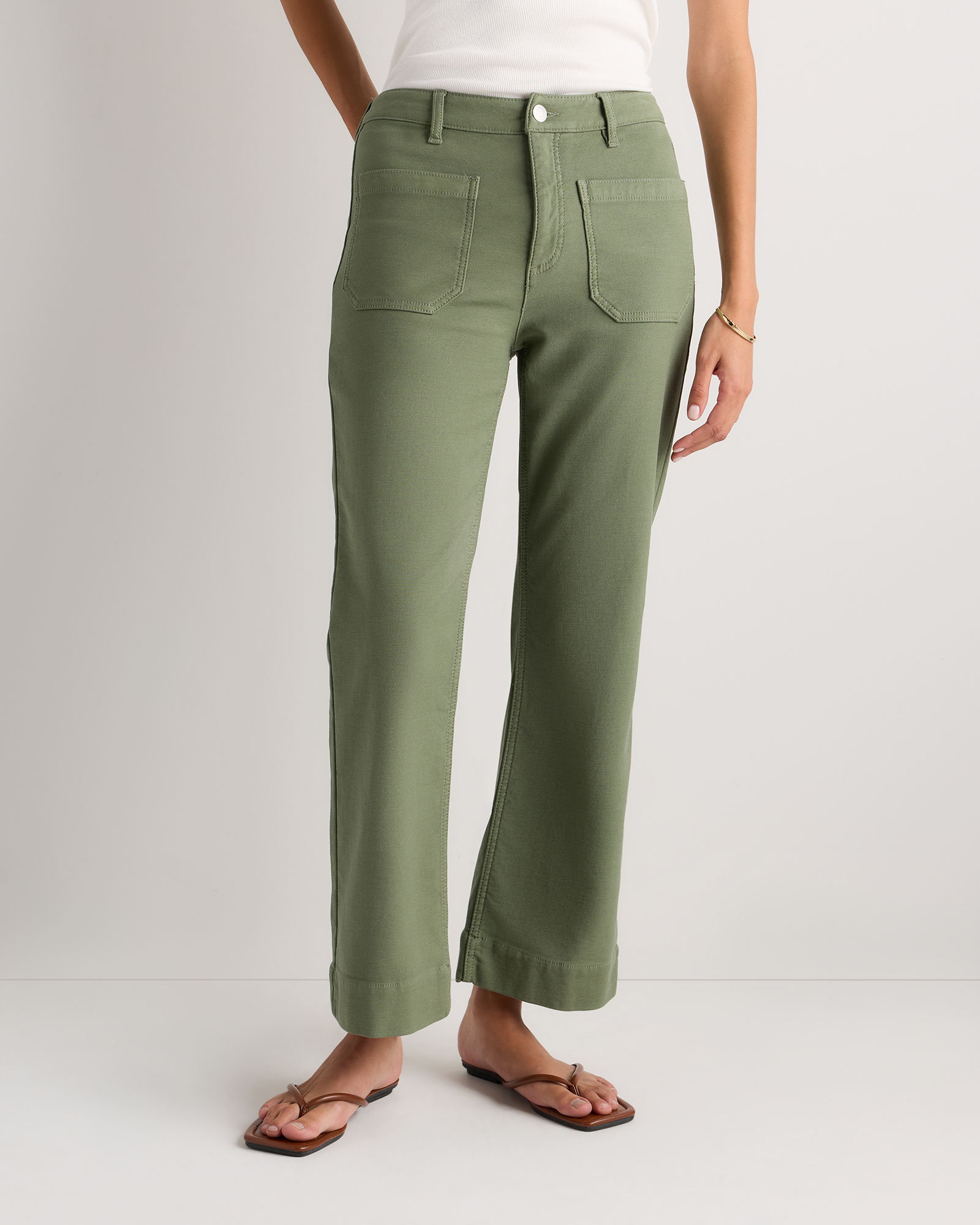 Faded Cargo French Terry Wide Leg Pants