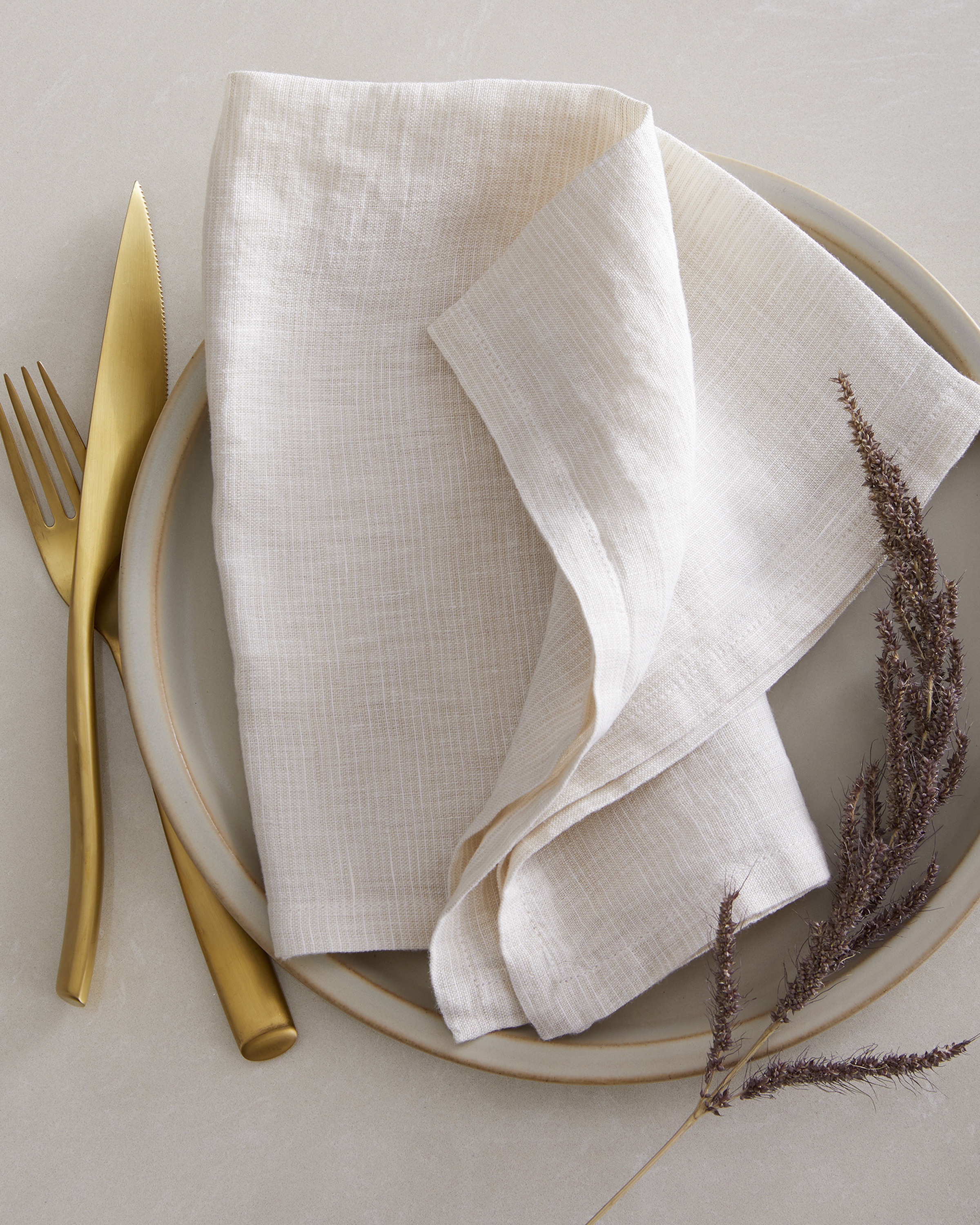 Napkins LinenStripe NaturalWhite 1330