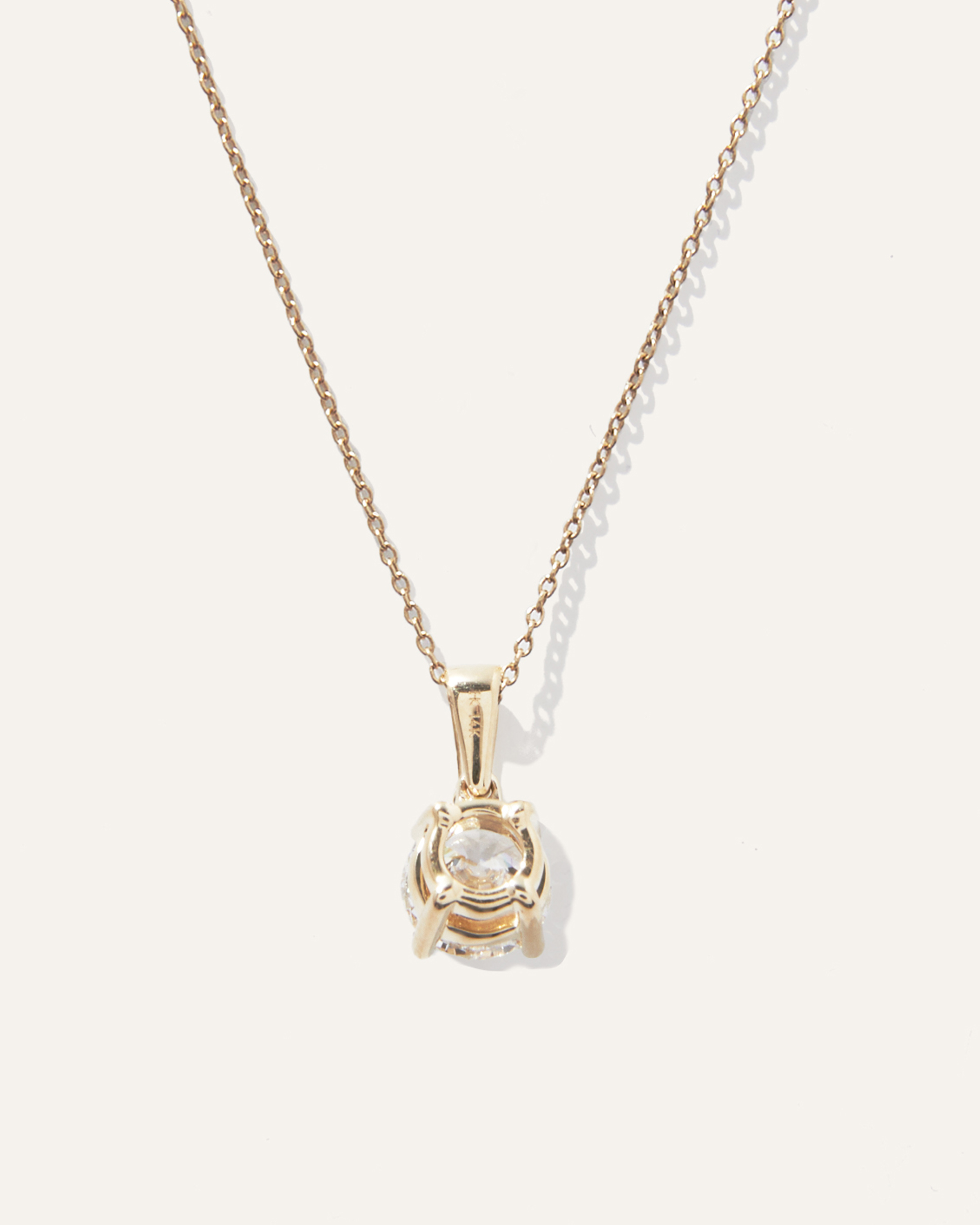 14K Gold Lab Grown Diamond Solitaire Necklace