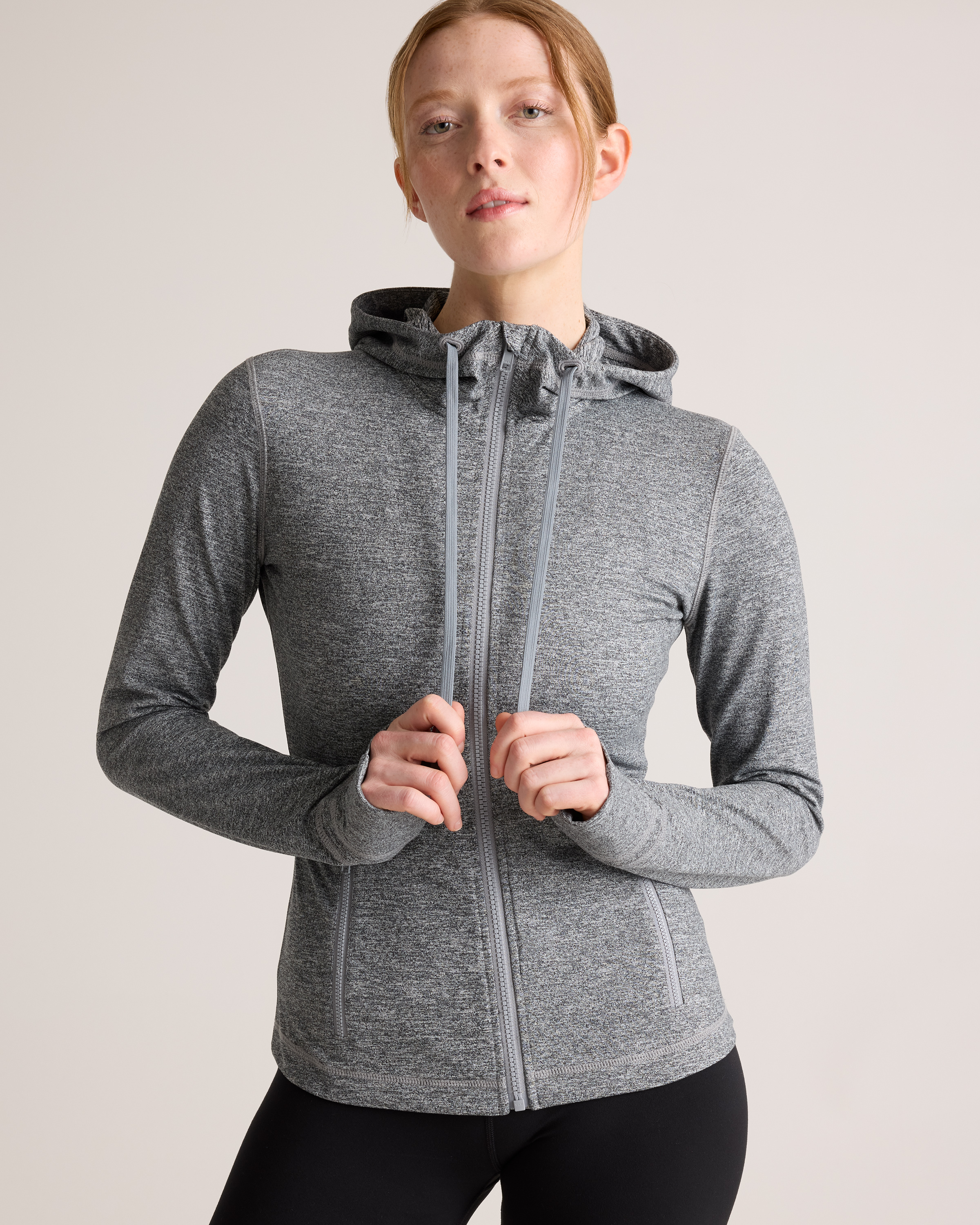 Heather Grey Ultra-Soft Slim Fit Hooded Jacket