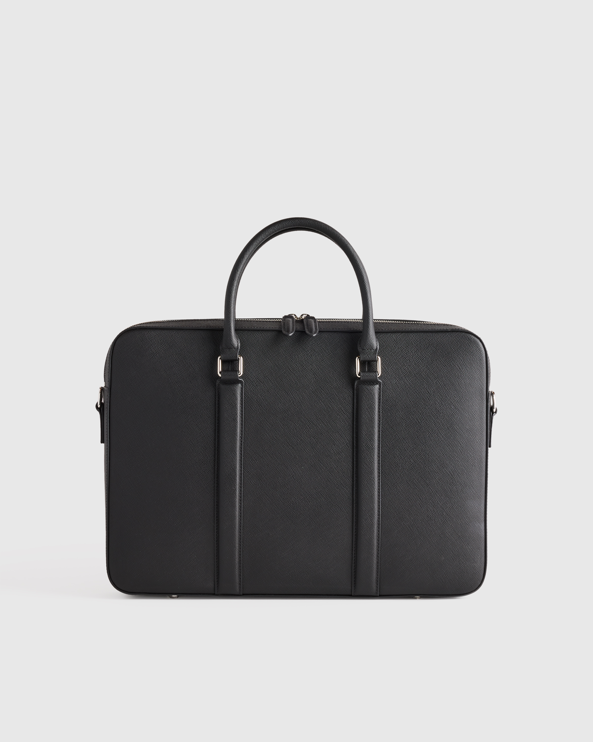 Italian Saffiano Briefcase in Hickory