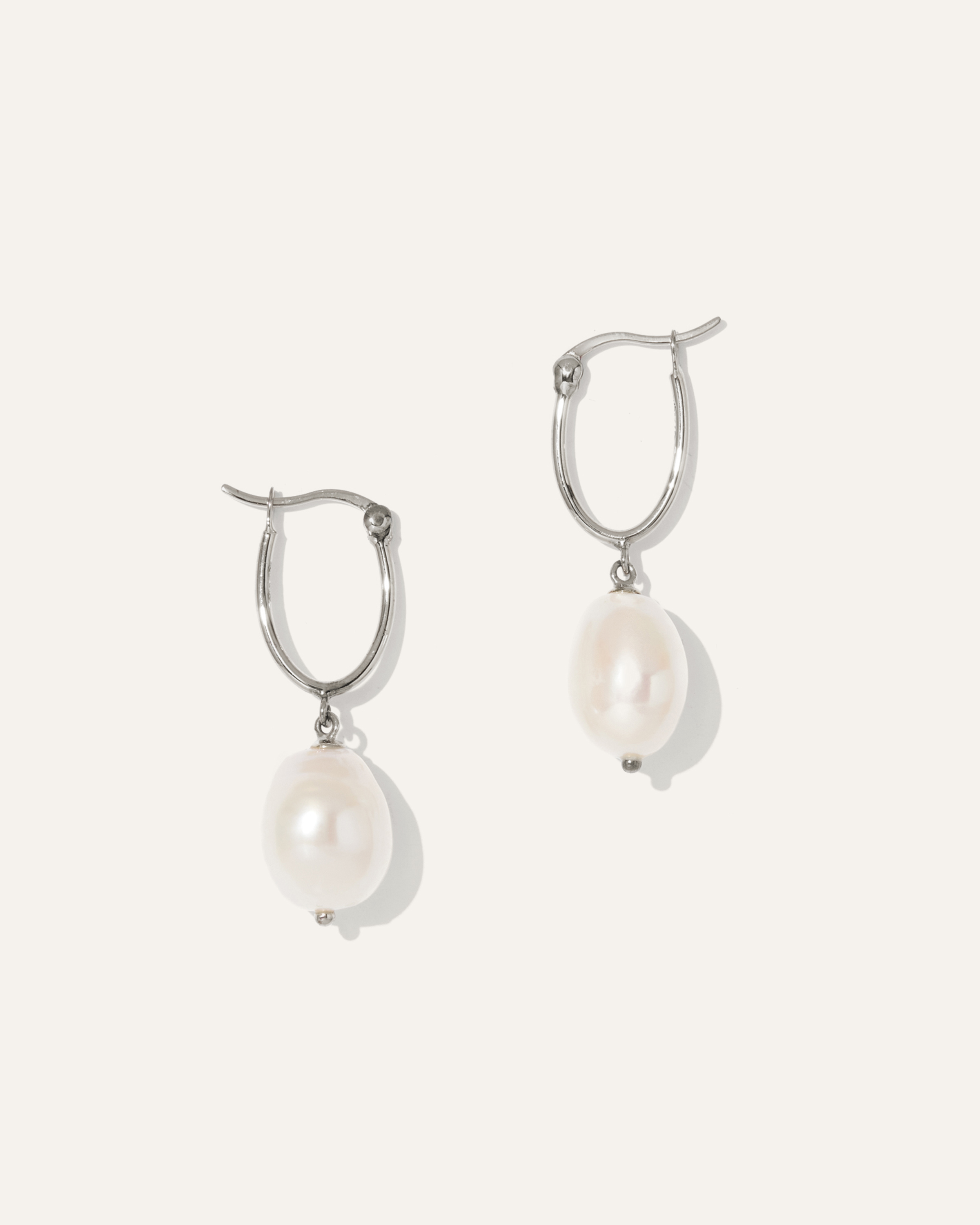 Sterling Silver Freshwater Cultured Pearl Hoops