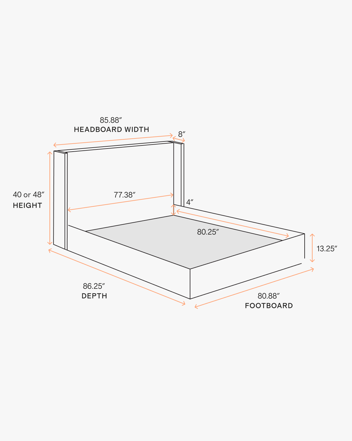 Plush Boucle Wingback Bed - High Headboard