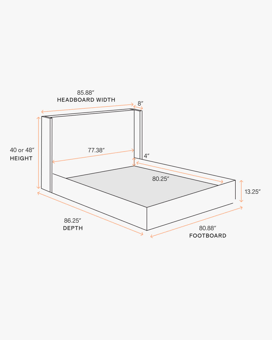 Plush Boucle Wingback Bed - High Headboard