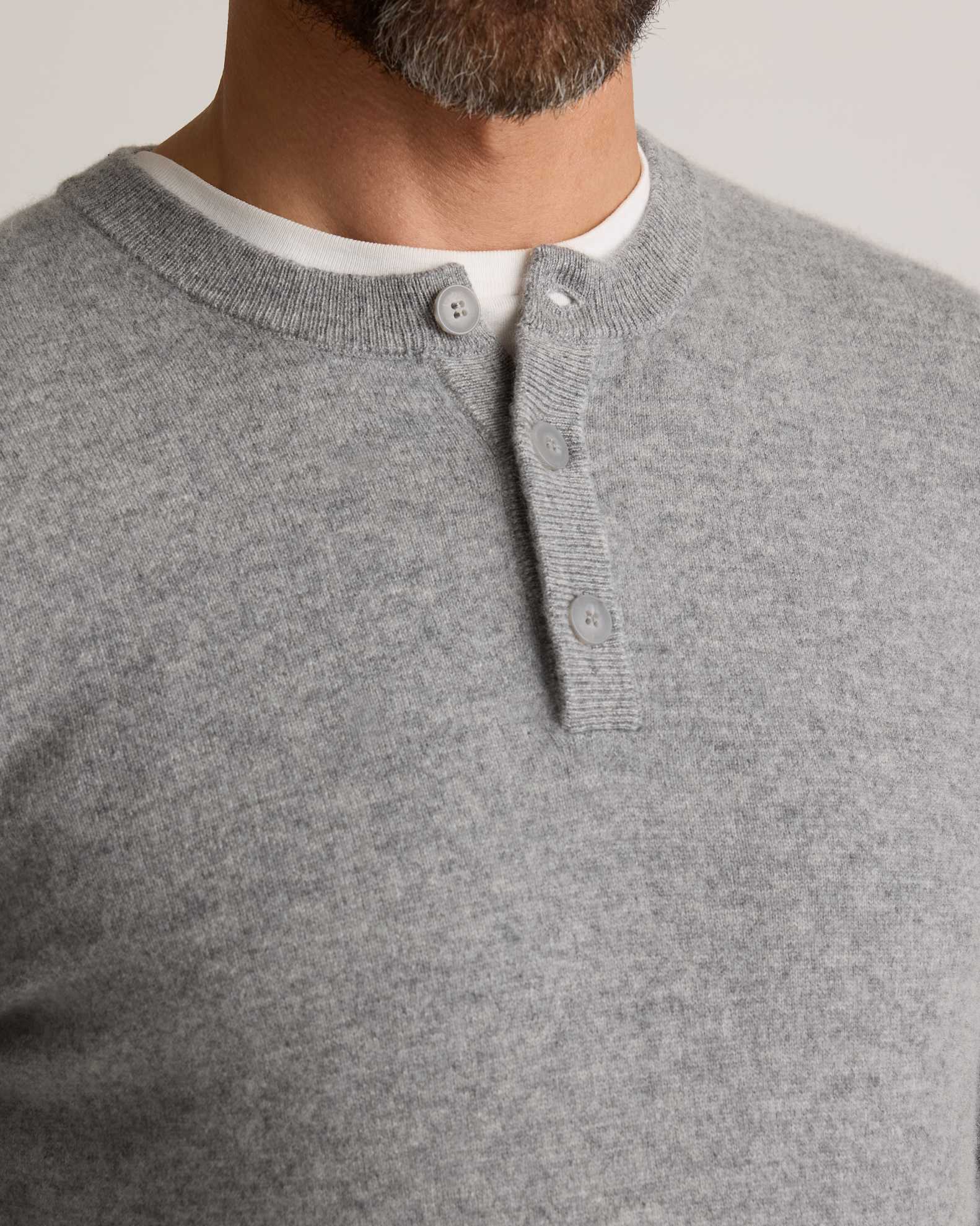 Mongolian Cashmere Henley Sweater