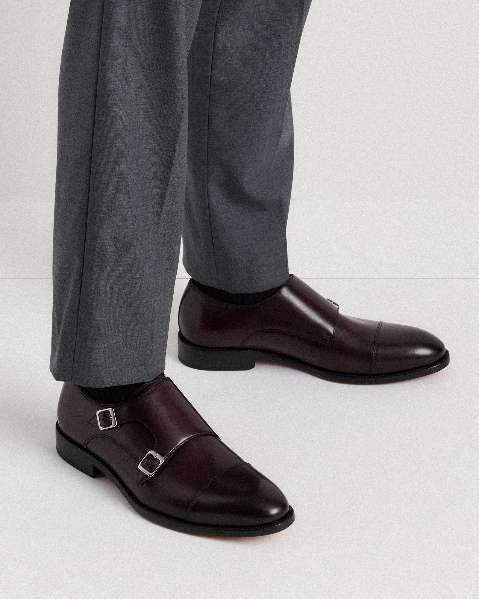 Italian Leather Monk Strap in Oxblood