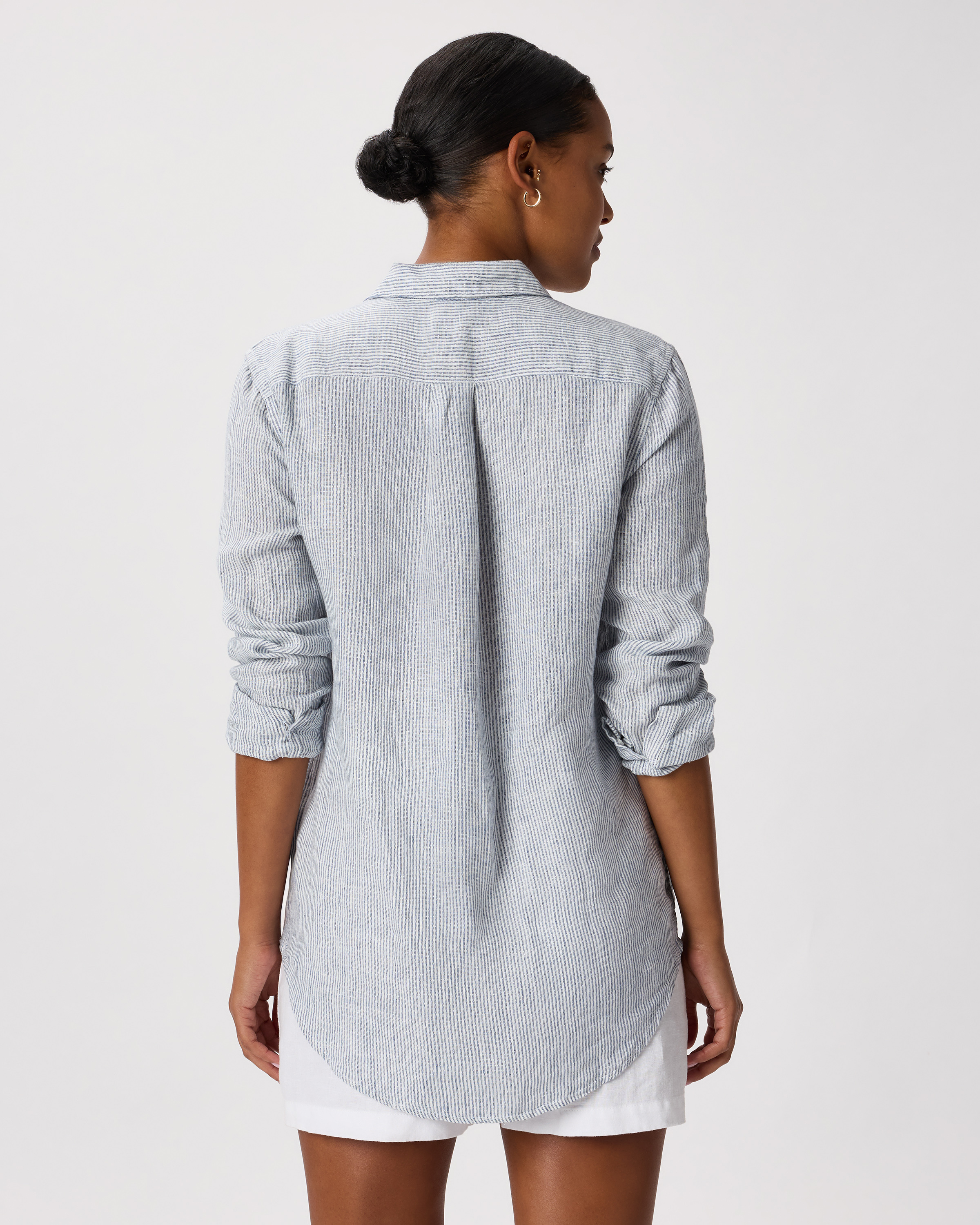トップス supreme PINSTRIPE LINEN SHIRT Light Blue STRIPED LINEN SHIRT - Blue / White | ZARA United States