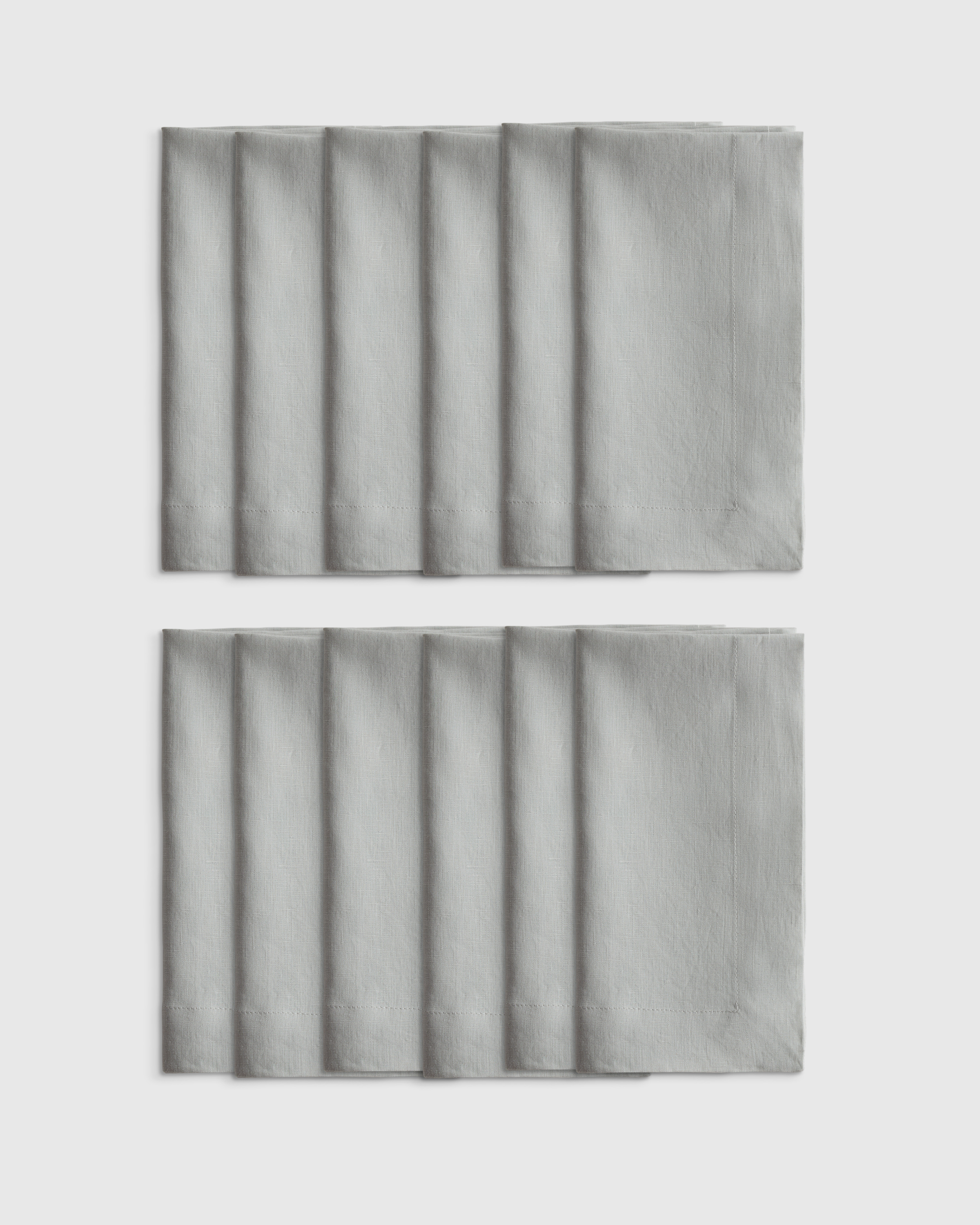 Mist European Linen Wide-Hem Napkins (Set of 12)