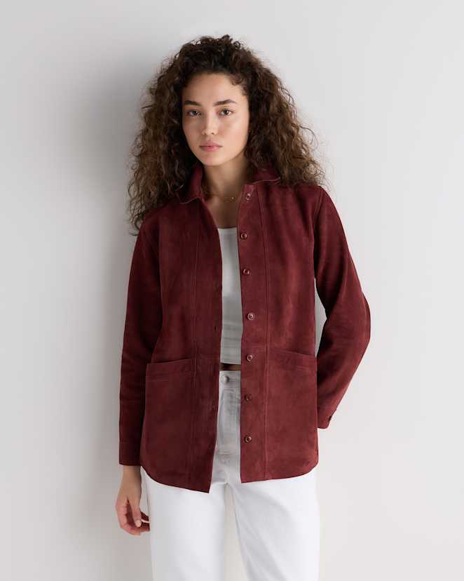 Cassis Red 100% Suede Chore Jacket
