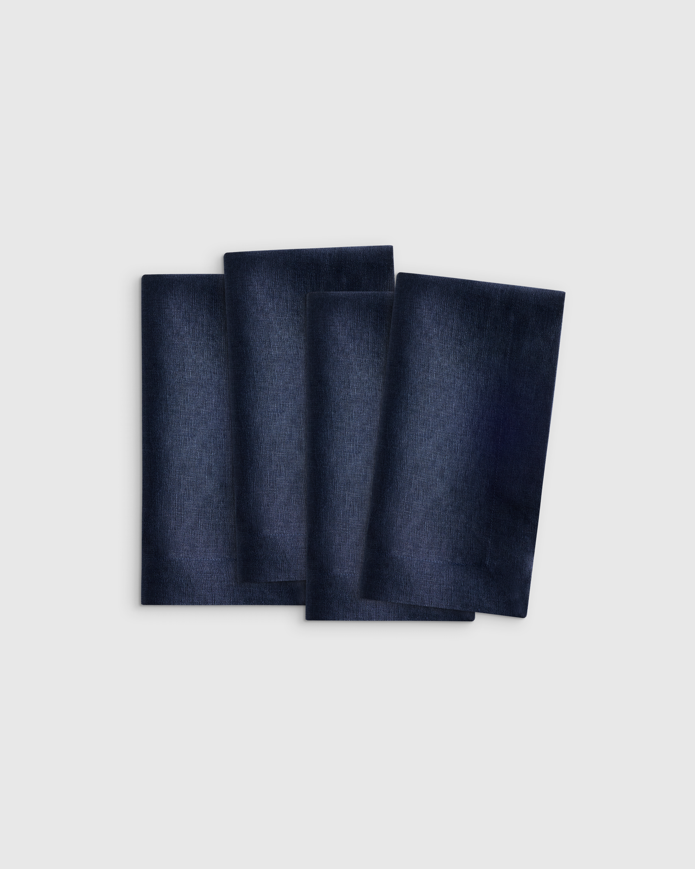 Navy European Linen Wide-Hem Napkins (Set of 4)