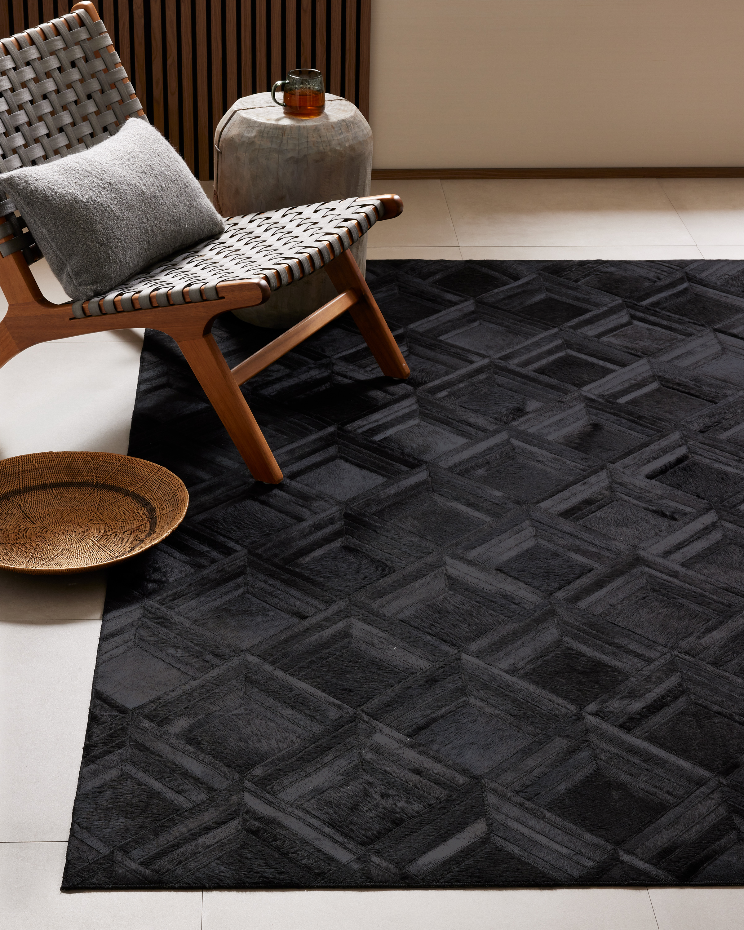 Blocks Hair on Hide Rug