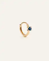 14K Gold Gemstone Tiny Huggie - Single